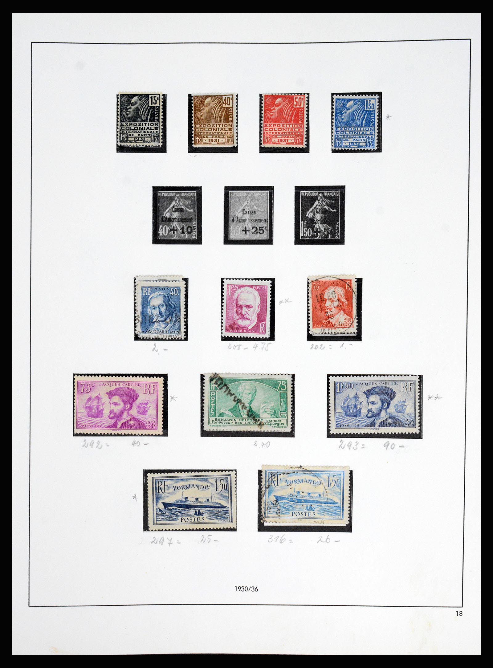 37140 019 - Postzegelverzameling 37140 Frankrijk 1849-1945.