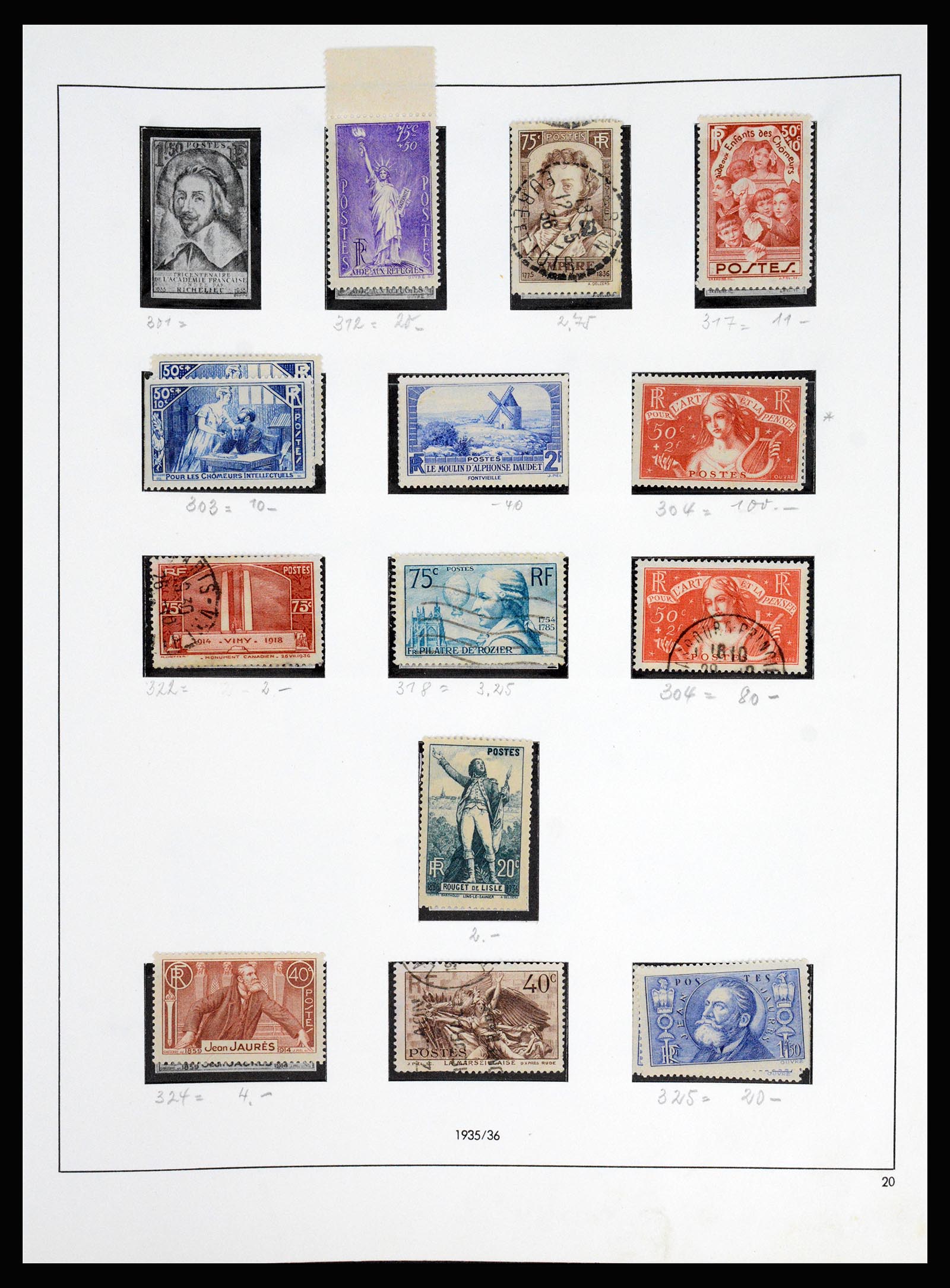 37140 021 - Postzegelverzameling 37140 Frankrijk 1849-1945.