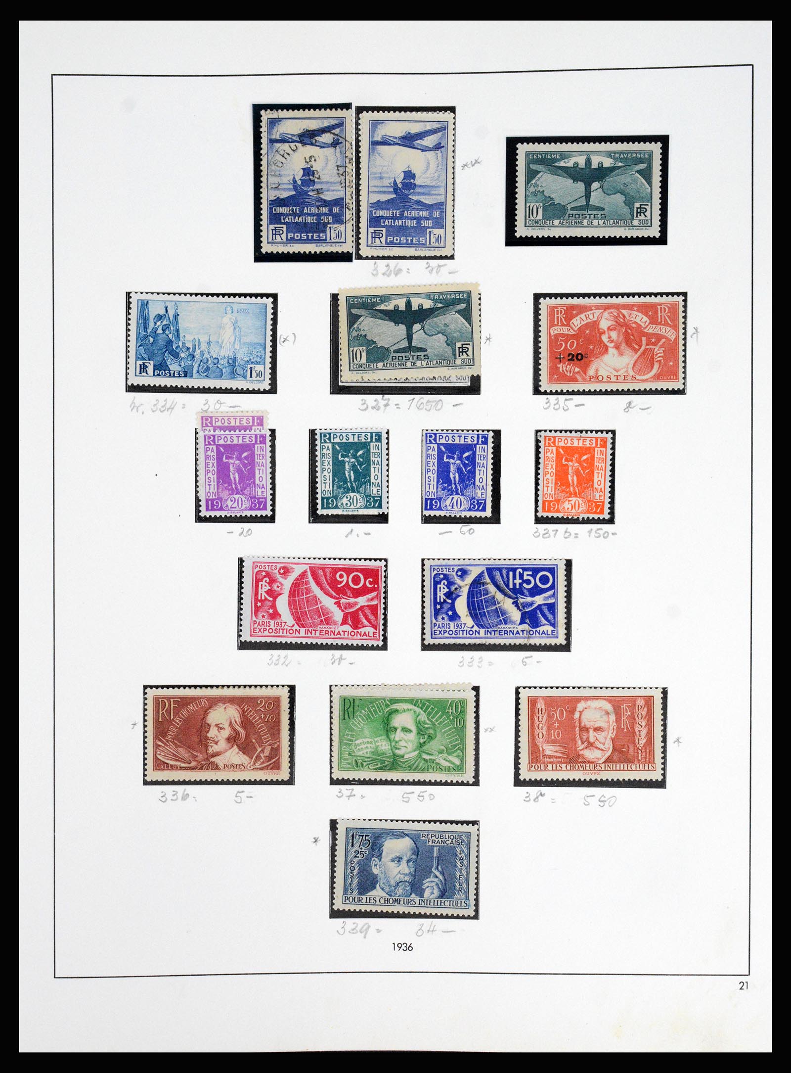 37140 022 - Postzegelverzameling 37140 Frankrijk 1849-1945.