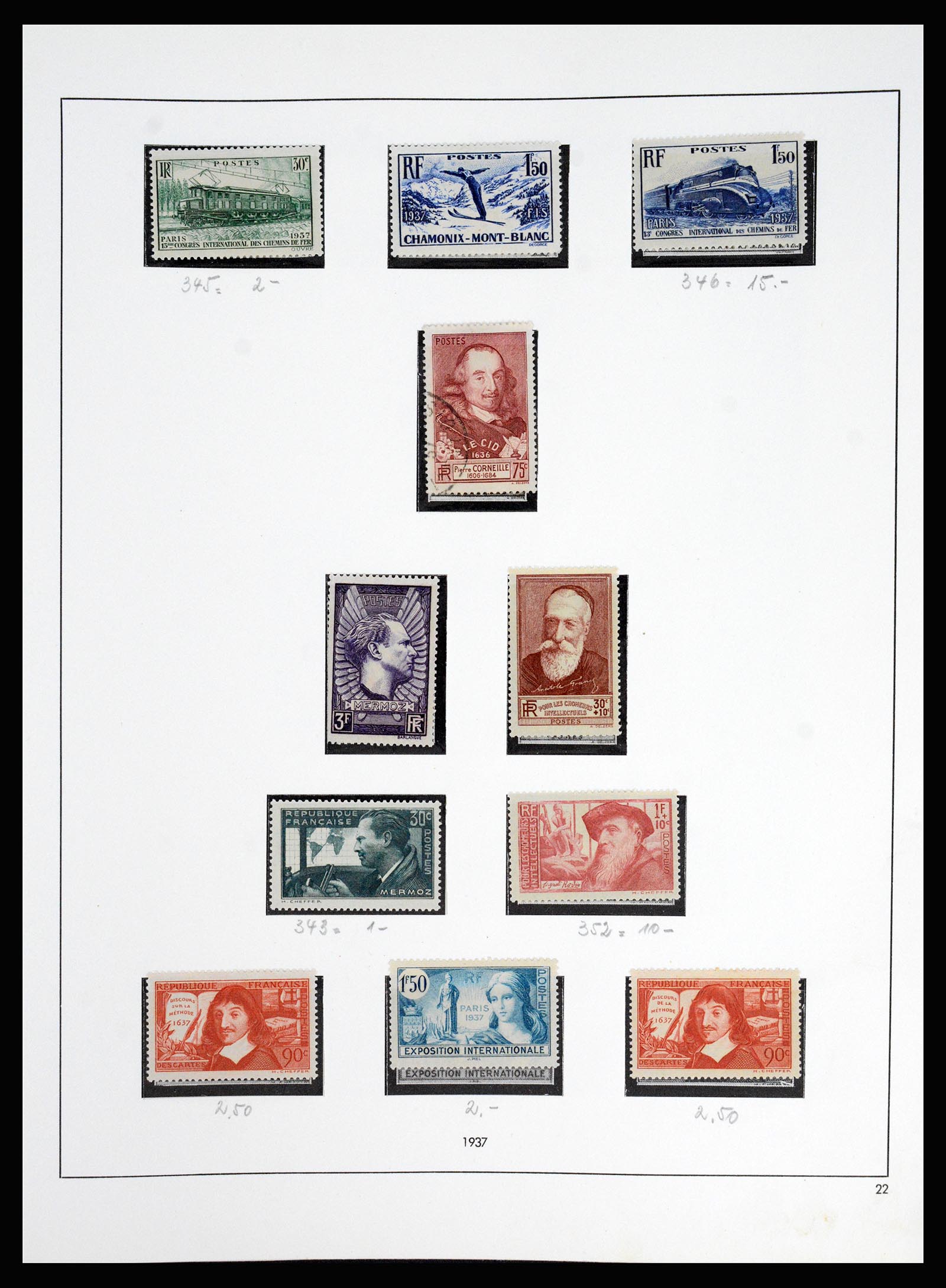 37140 023 - Postzegelverzameling 37140 Frankrijk 1849-1945.