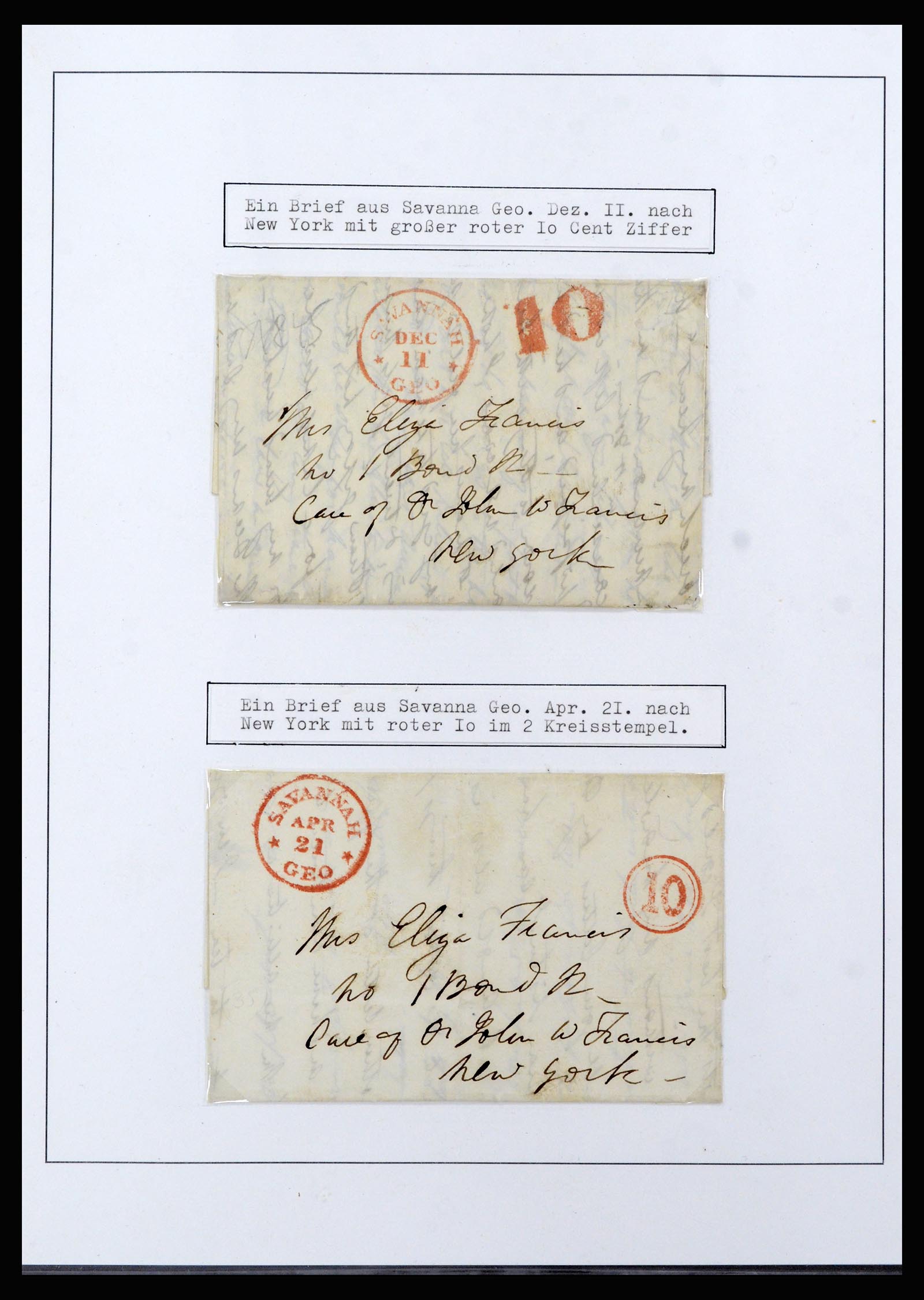 37144 003 - Postzegelverzameling 37144 USA brieven 1835-1851.