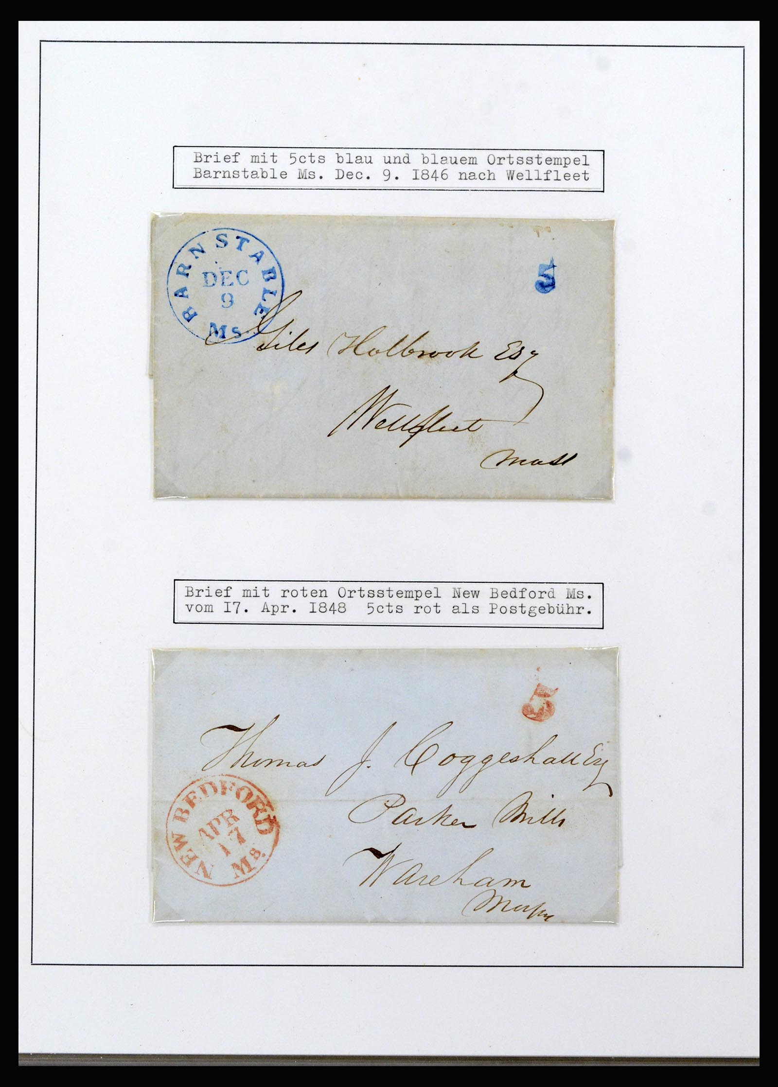37144 006 - Postzegelverzameling 37144 USA brieven 1835-1851.