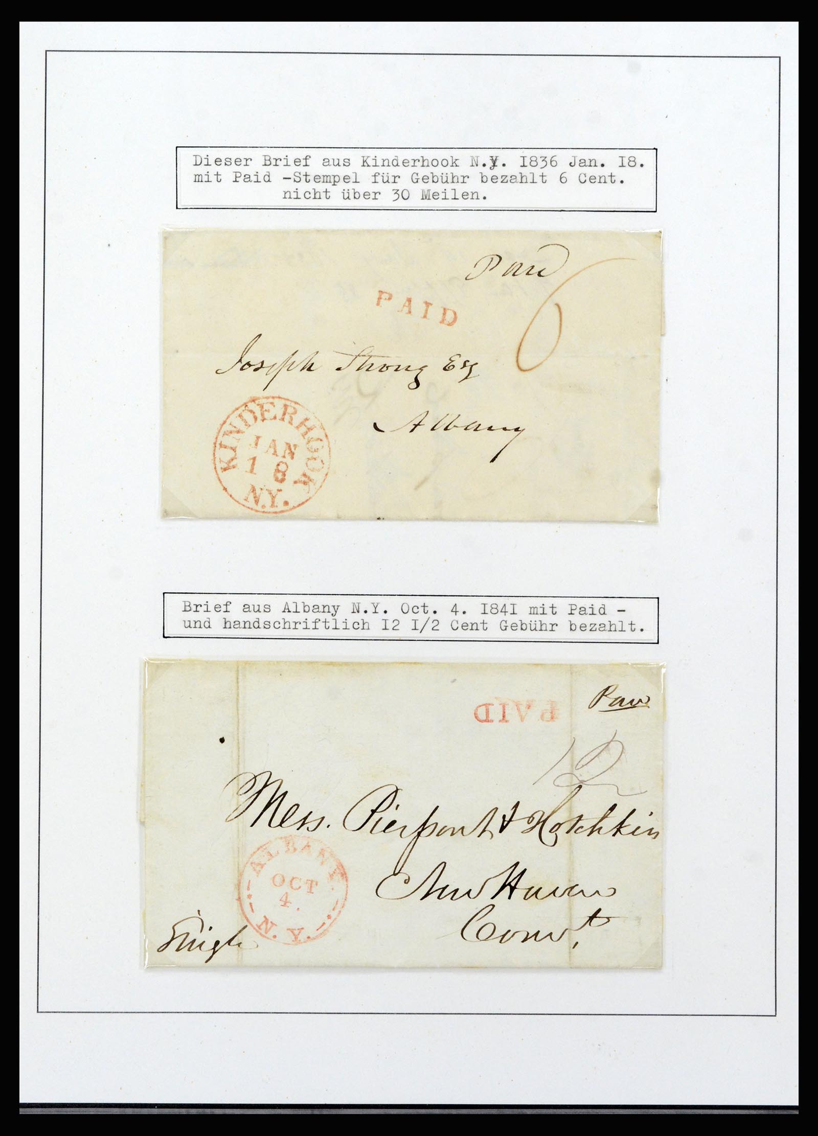 37144 010 - Postzegelverzameling 37144 USA brieven 1835-1851.