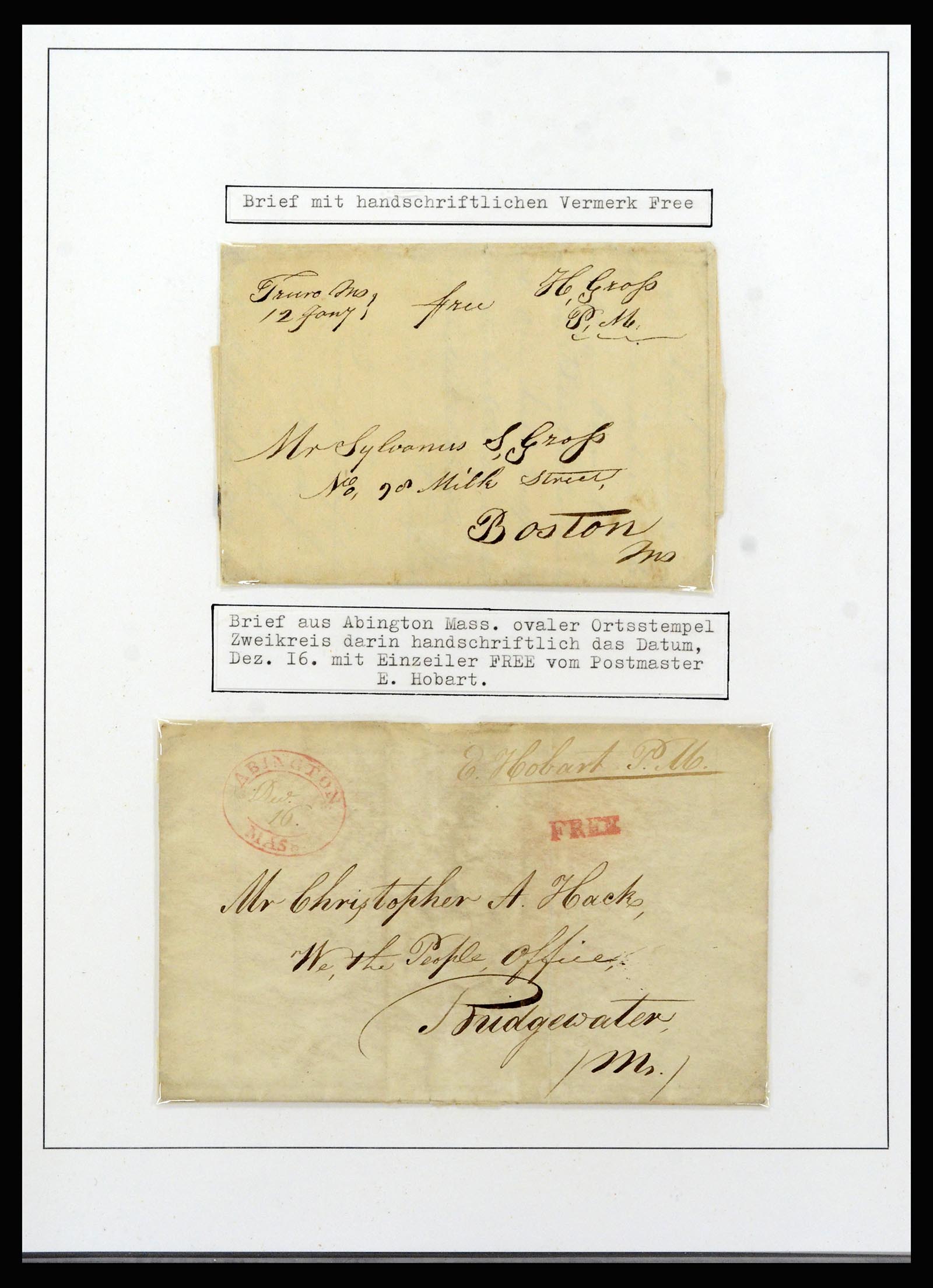 37144 013 - Postzegelverzameling 37144 USA brieven 1835-1851.
