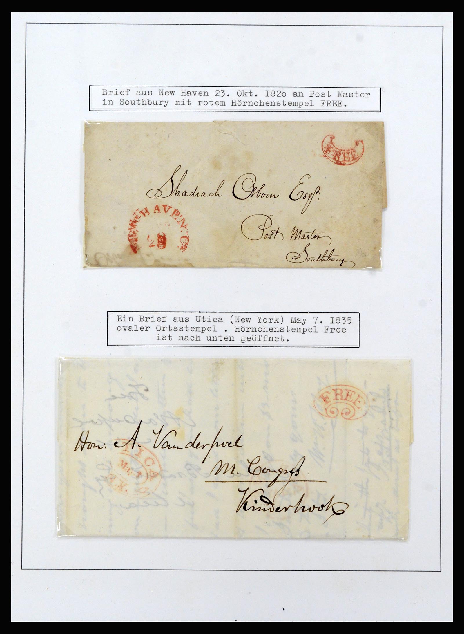 37144 014 - Postzegelverzameling 37144 USA brieven 1835-1851.