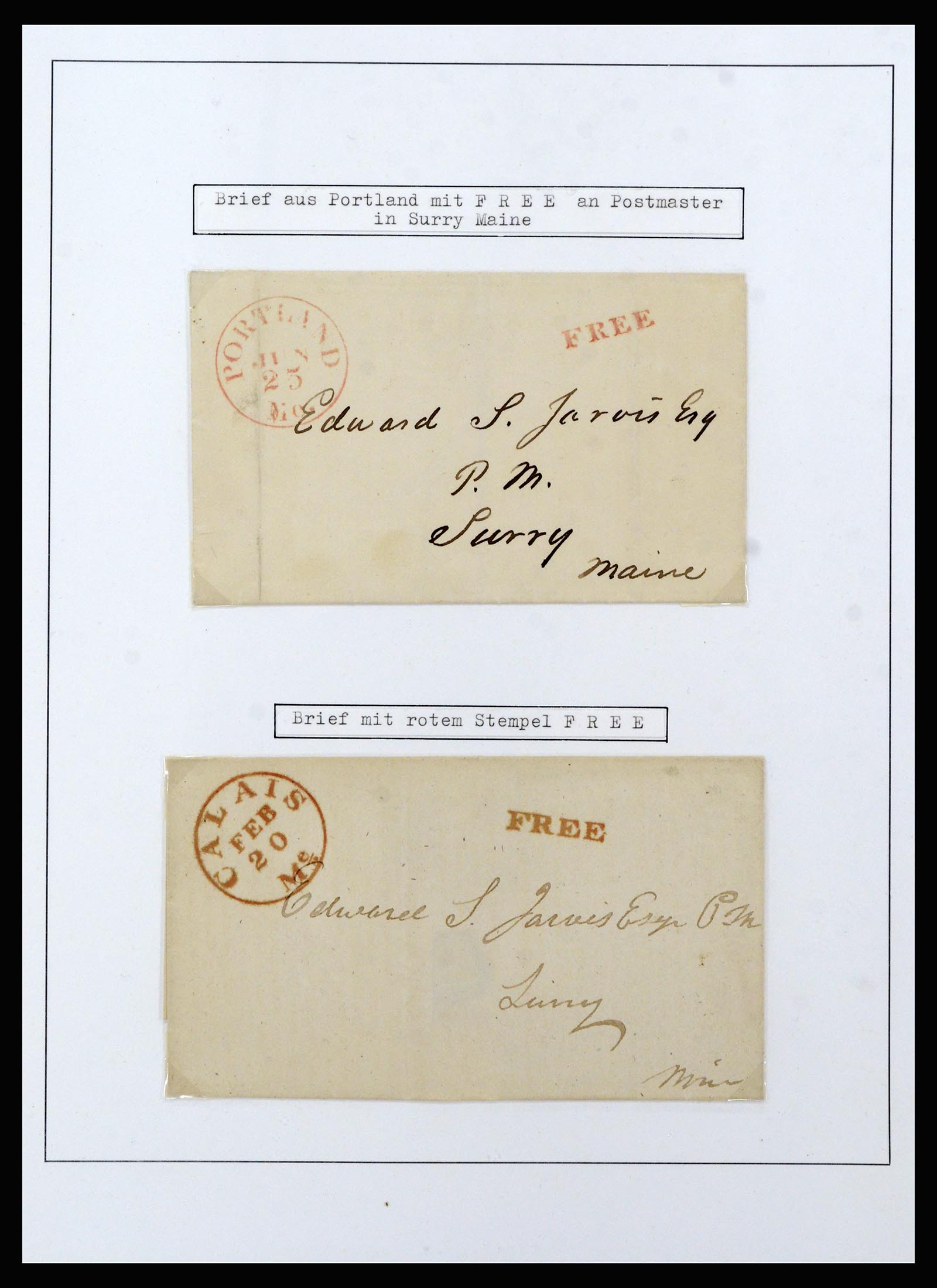 37144 015 - Postzegelverzameling 37144 USA brieven 1835-1851.