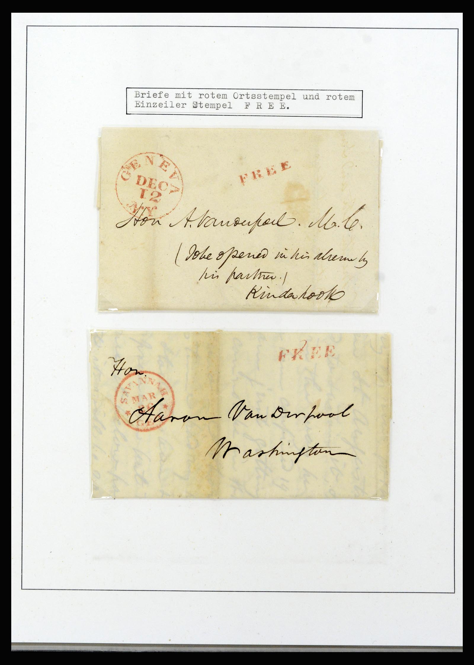 37144 016 - Postzegelverzameling 37144 USA brieven 1835-1851.