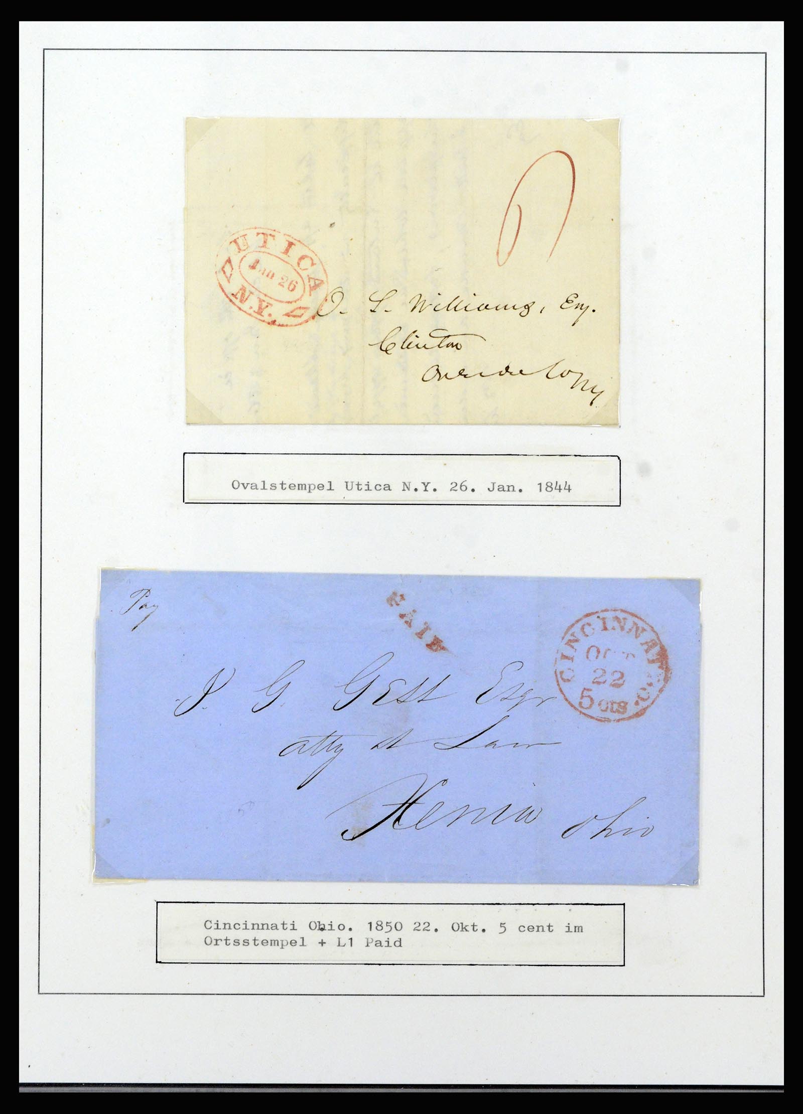 37144 020 - Postzegelverzameling 37144 USA brieven 1835-1851.