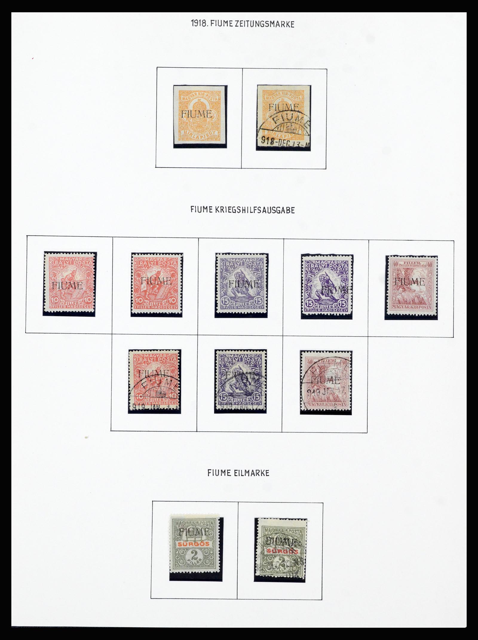 37146 001 - Postzegelverzameling 37146 Fiume 1918-1924.
