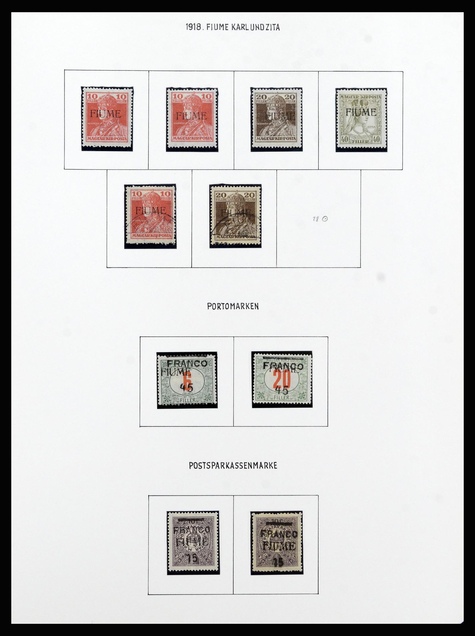37146 004 - Postzegelverzameling 37146 Fiume 1918-1924.