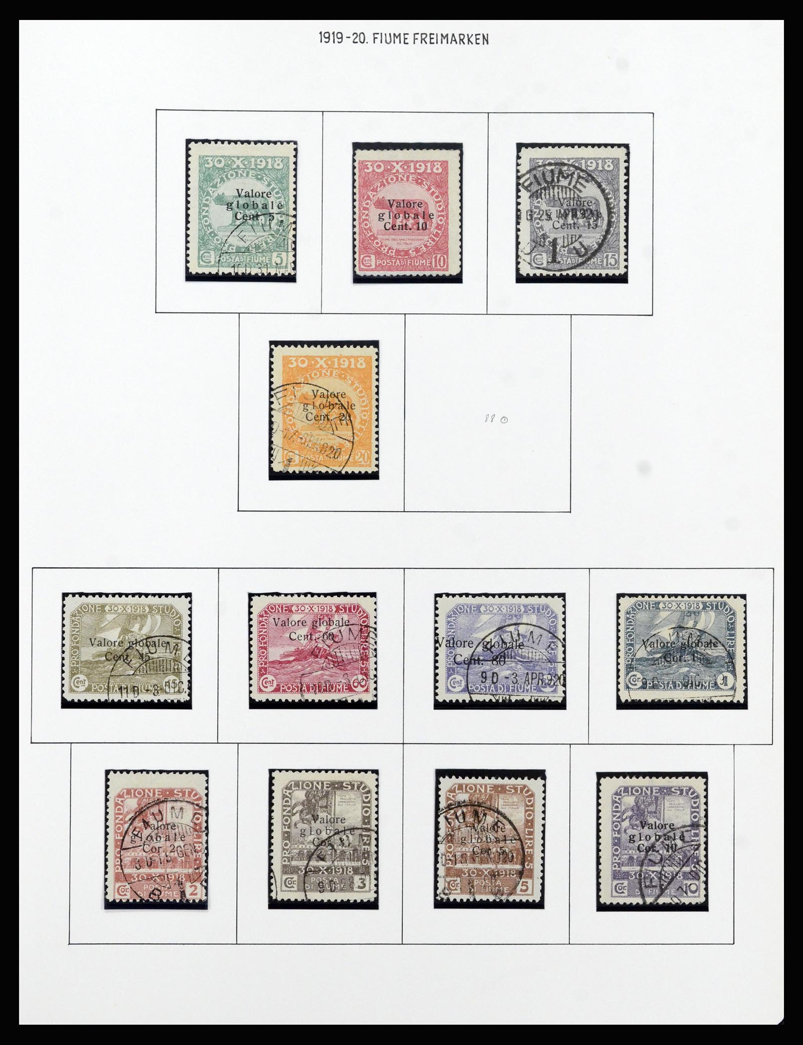 37146 012 - Postzegelverzameling 37146 Fiume 1918-1924.