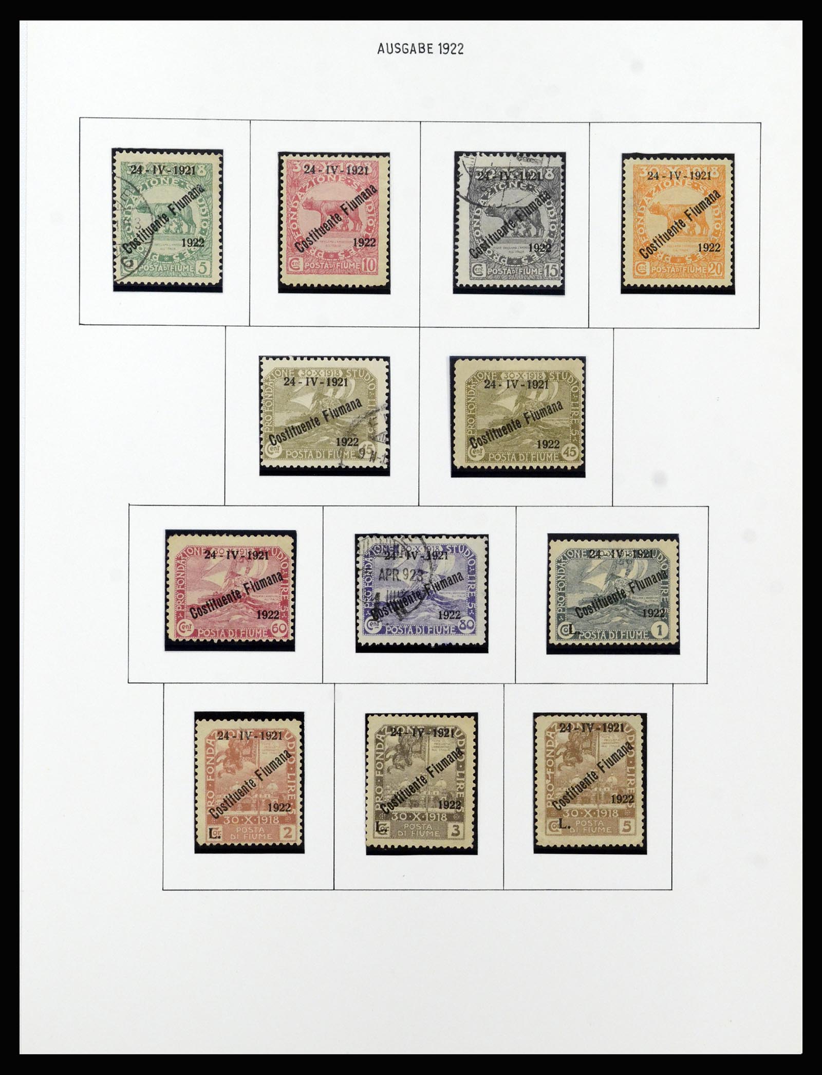 37146 018 - Postzegelverzameling 37146 Fiume 1918-1924.