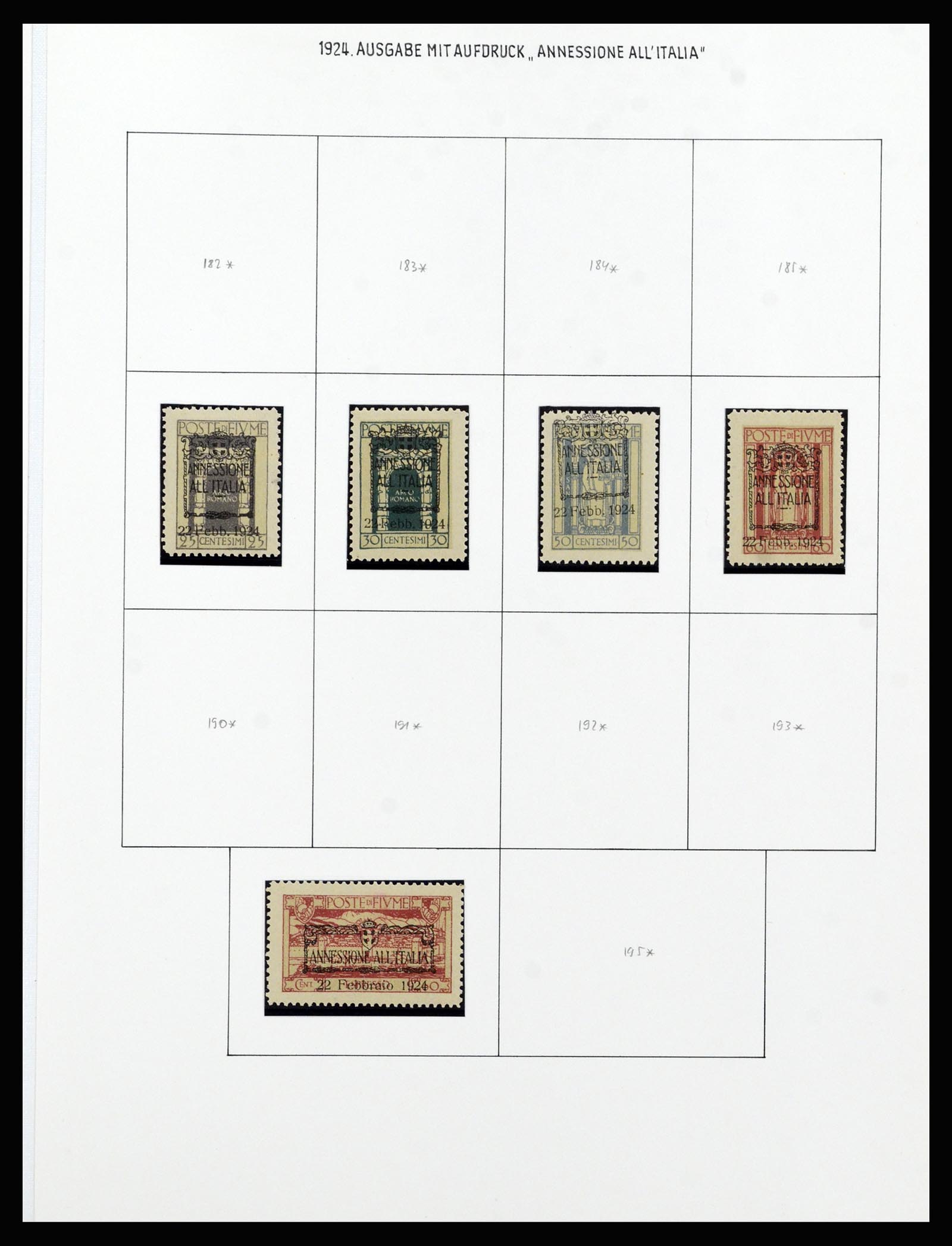 37146 022 - Postzegelverzameling 37146 Fiume 1918-1924.