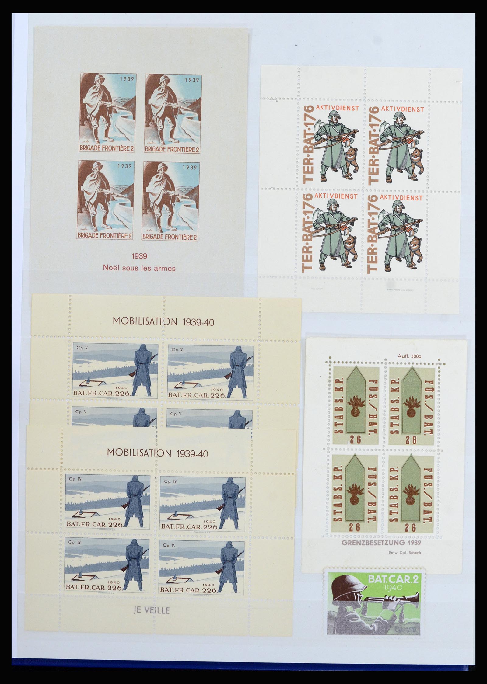 37149 004 - Postzegelverzameling 37149 Zwitserland soldatenzegels 1914-1945.