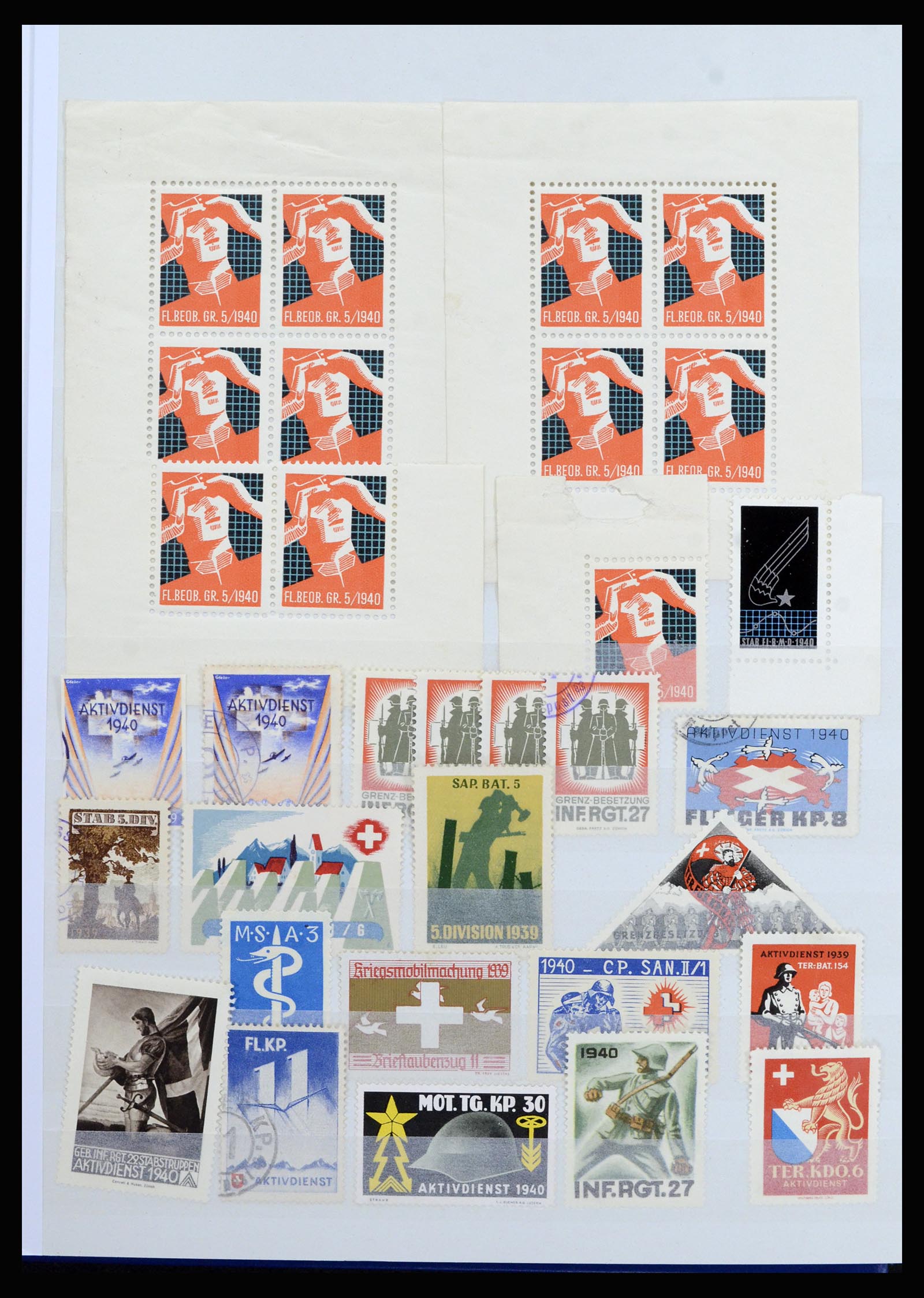 37149 006 - Postzegelverzameling 37149 Zwitserland soldatenzegels 1914-1945.