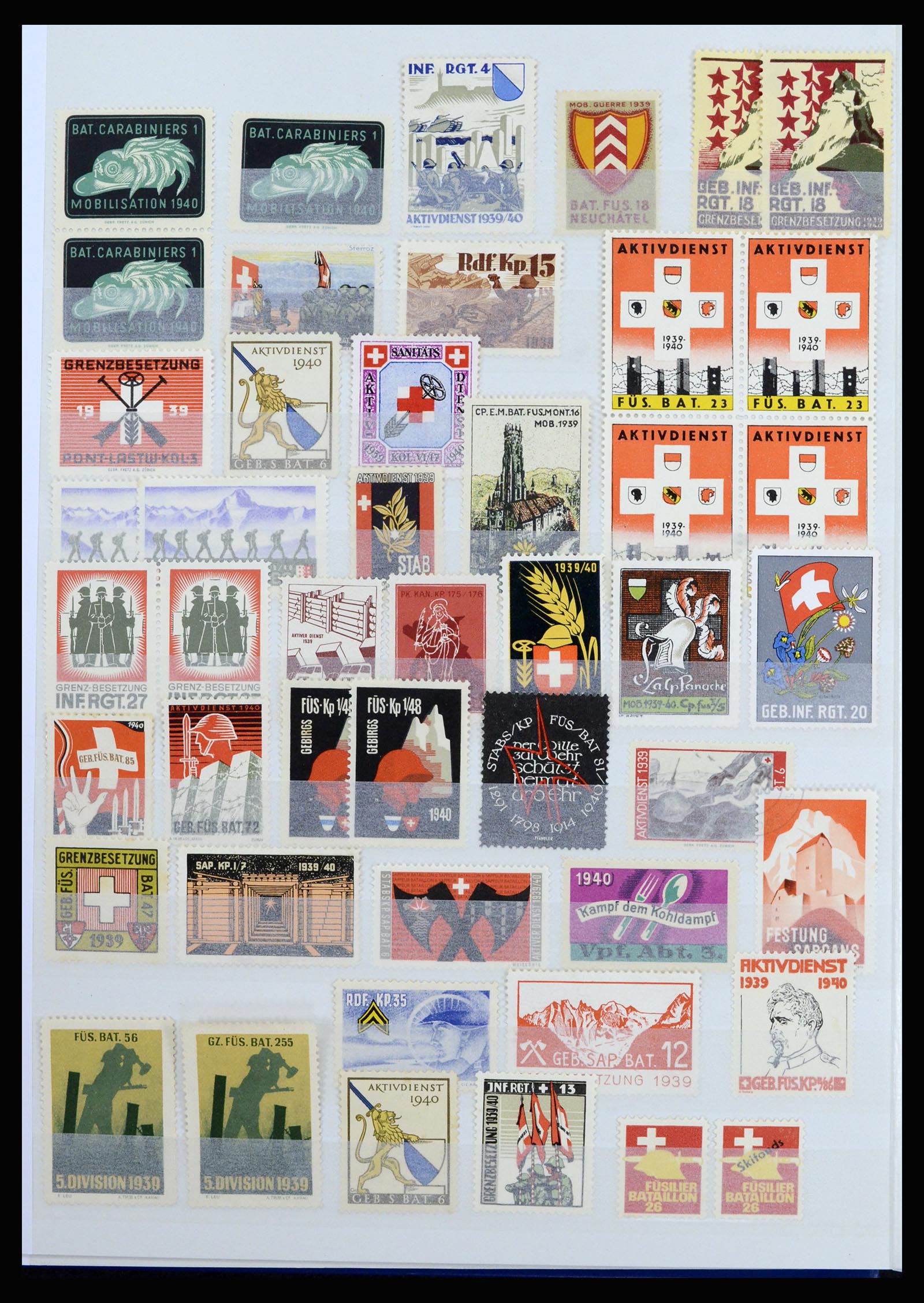 37149 008 - Postzegelverzameling 37149 Zwitserland soldatenzegels 1914-1945.