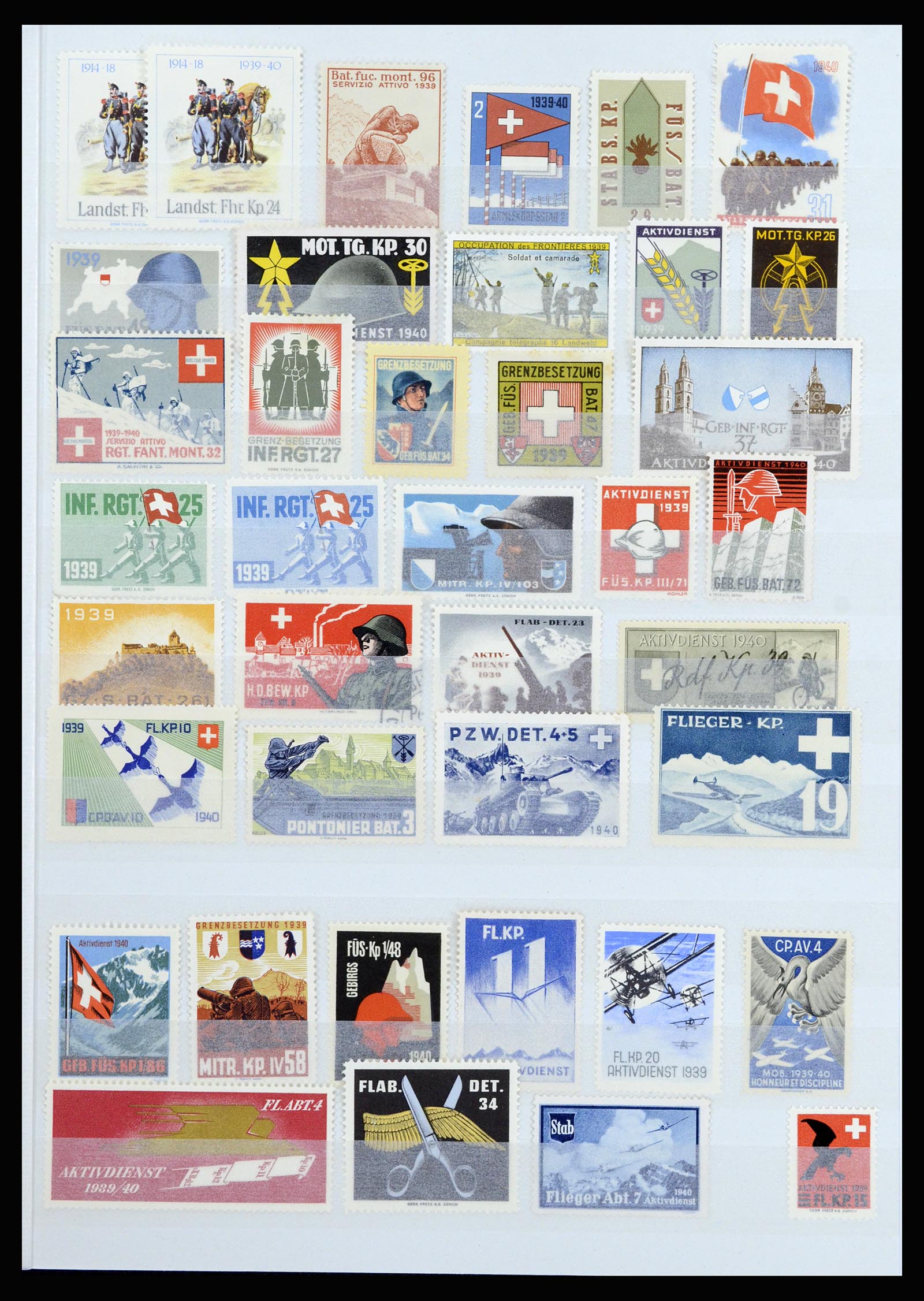 37149 009 - Postzegelverzameling 37149 Zwitserland soldatenzegels 1914-1945.