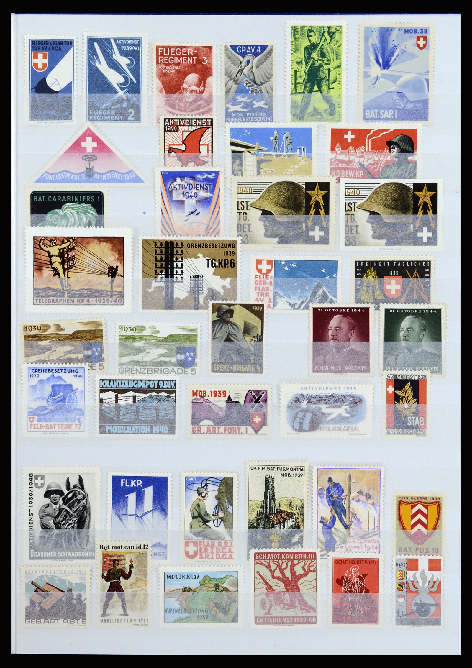 37149 011 - Stamp collection 37149 Switzerland soldier stamps 1914-1945.