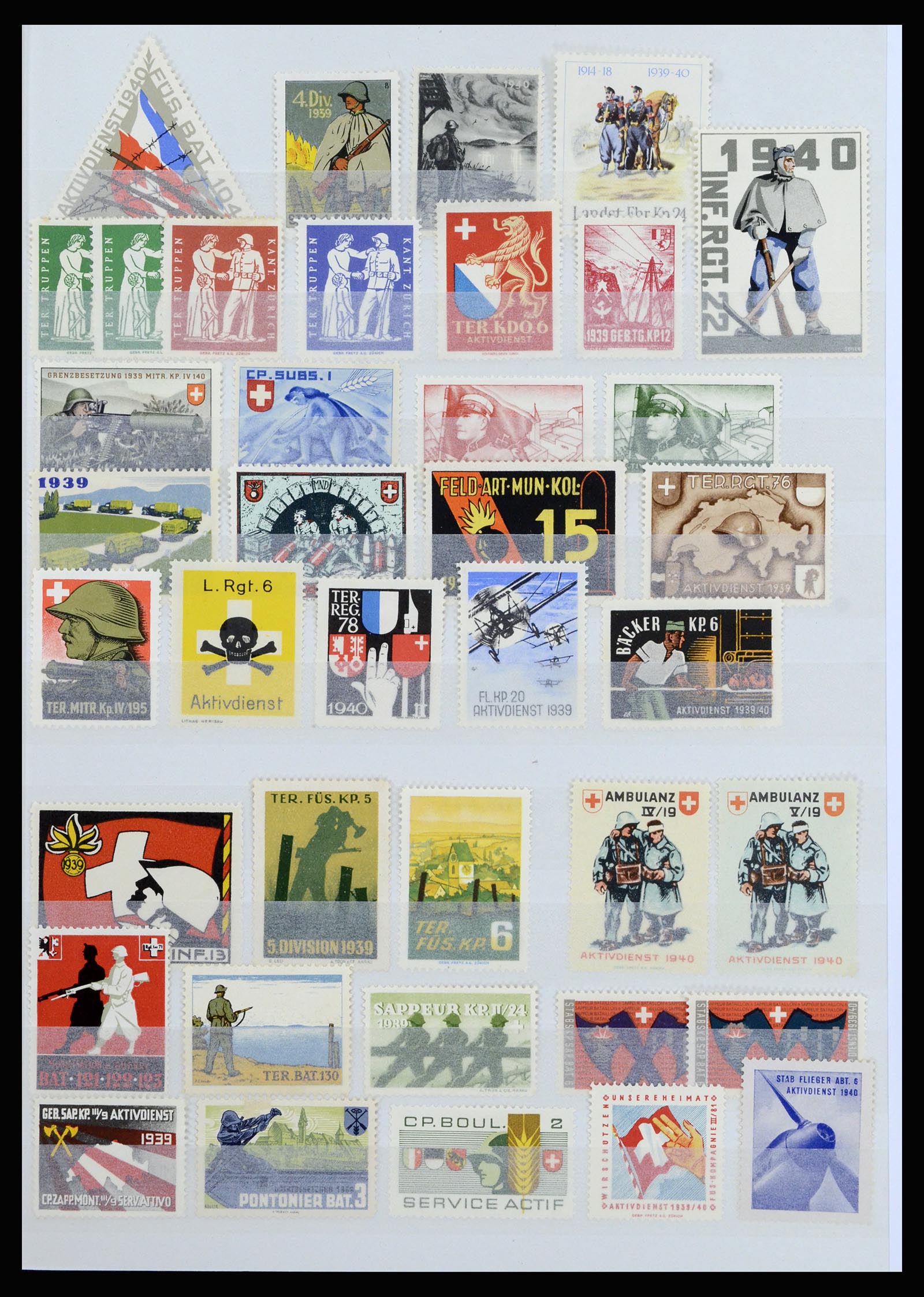 37149 013 - Stamp collection 37149 Switzerland soldier stamps 1914-1945.