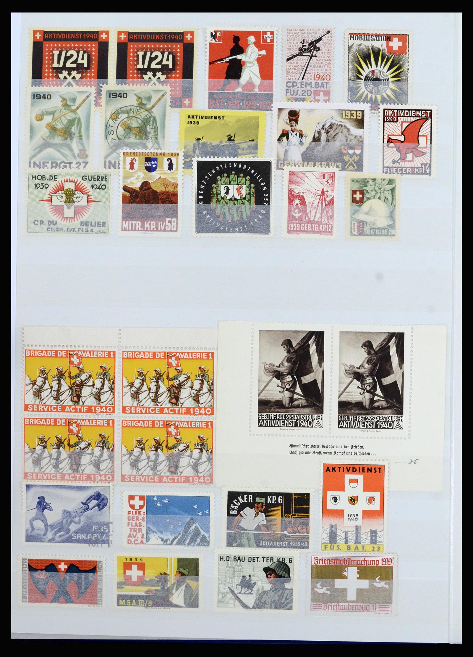 37149 016 - Postzegelverzameling 37149 Zwitserland soldatenzegels 1914-1945.