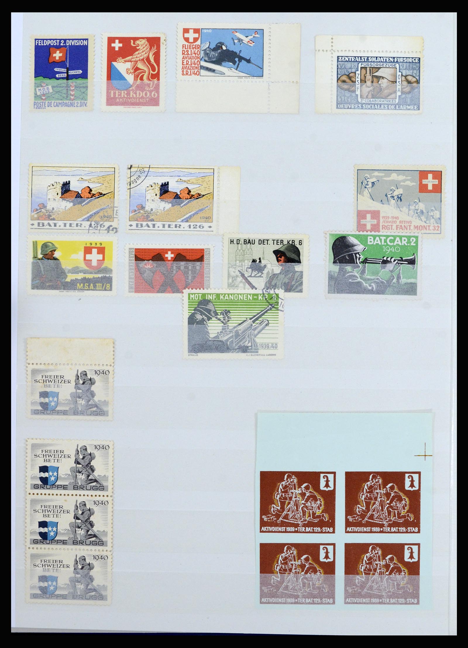 37149 018 - Stamp collection 37149 Switzerland soldier stamps 1914-1945.