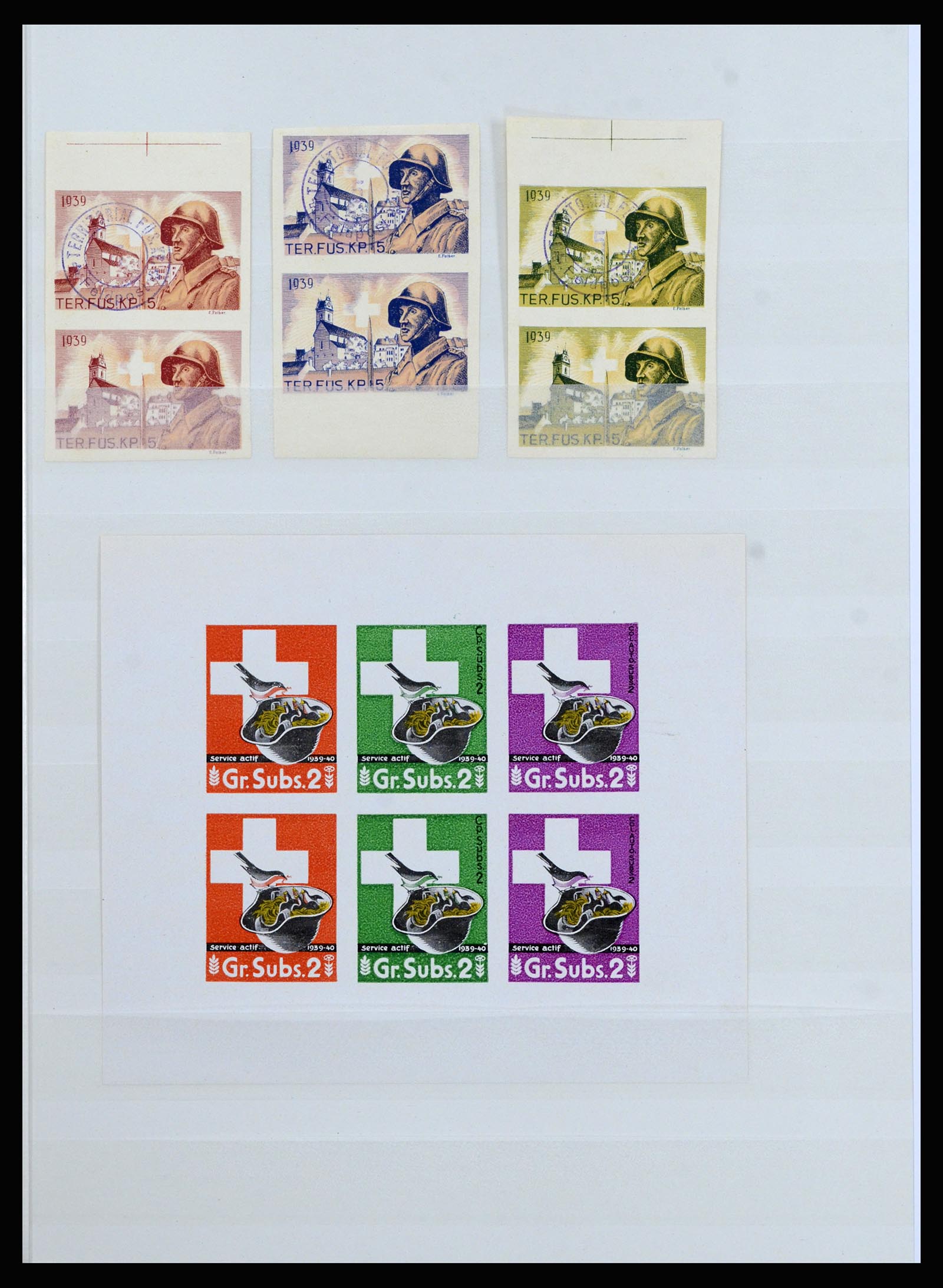 37149 019 - Postzegelverzameling 37149 Zwitserland soldatenzegels 1914-1945.