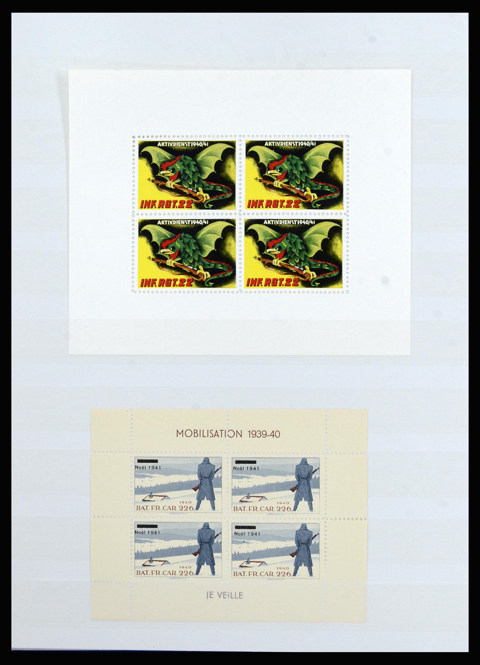 37149 020 - Postzegelverzameling 37149 Zwitserland soldatenzegels 1914-1945.