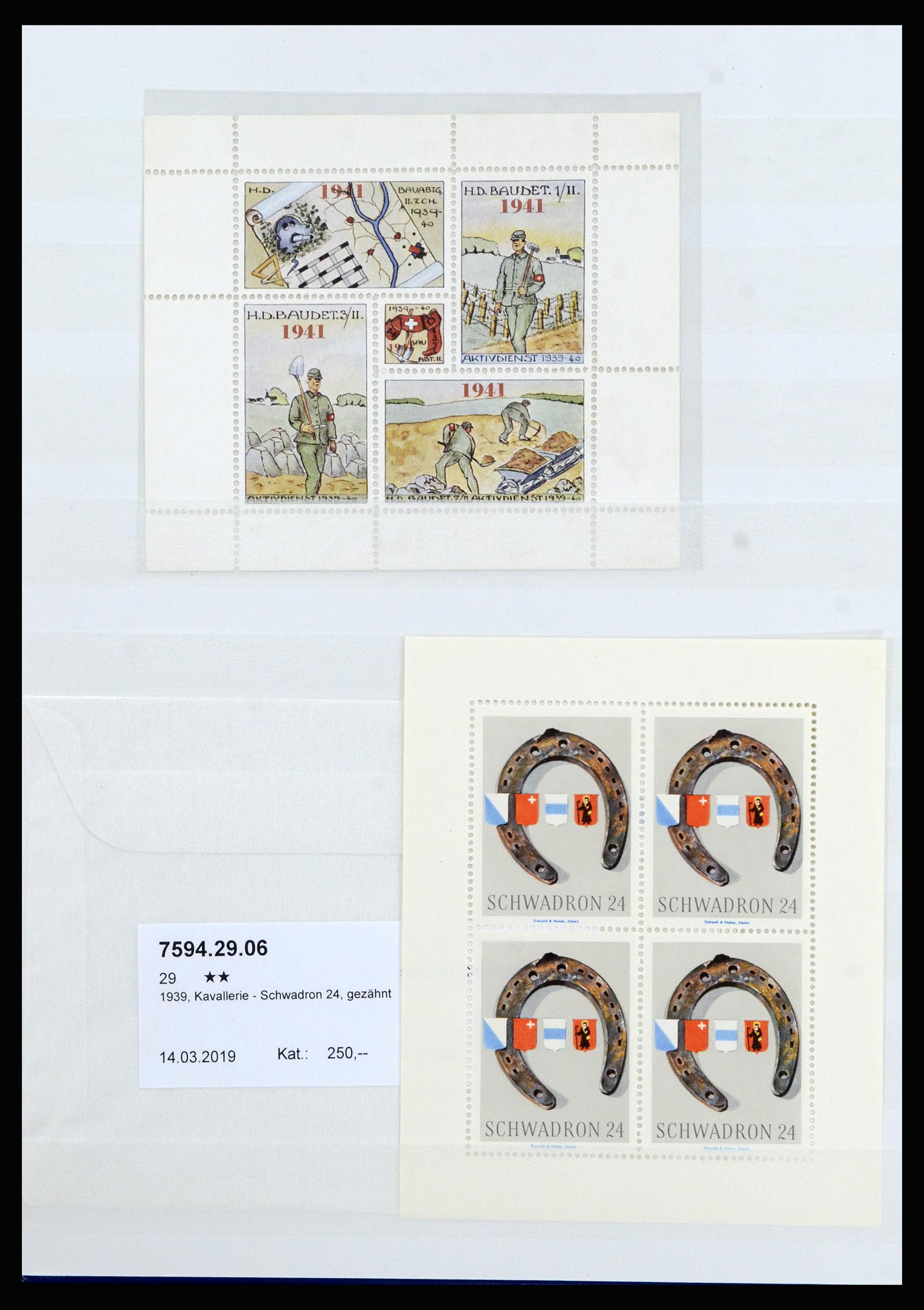 37149 021 - Postzegelverzameling 37149 Zwitserland soldatenzegels 1914-1945.