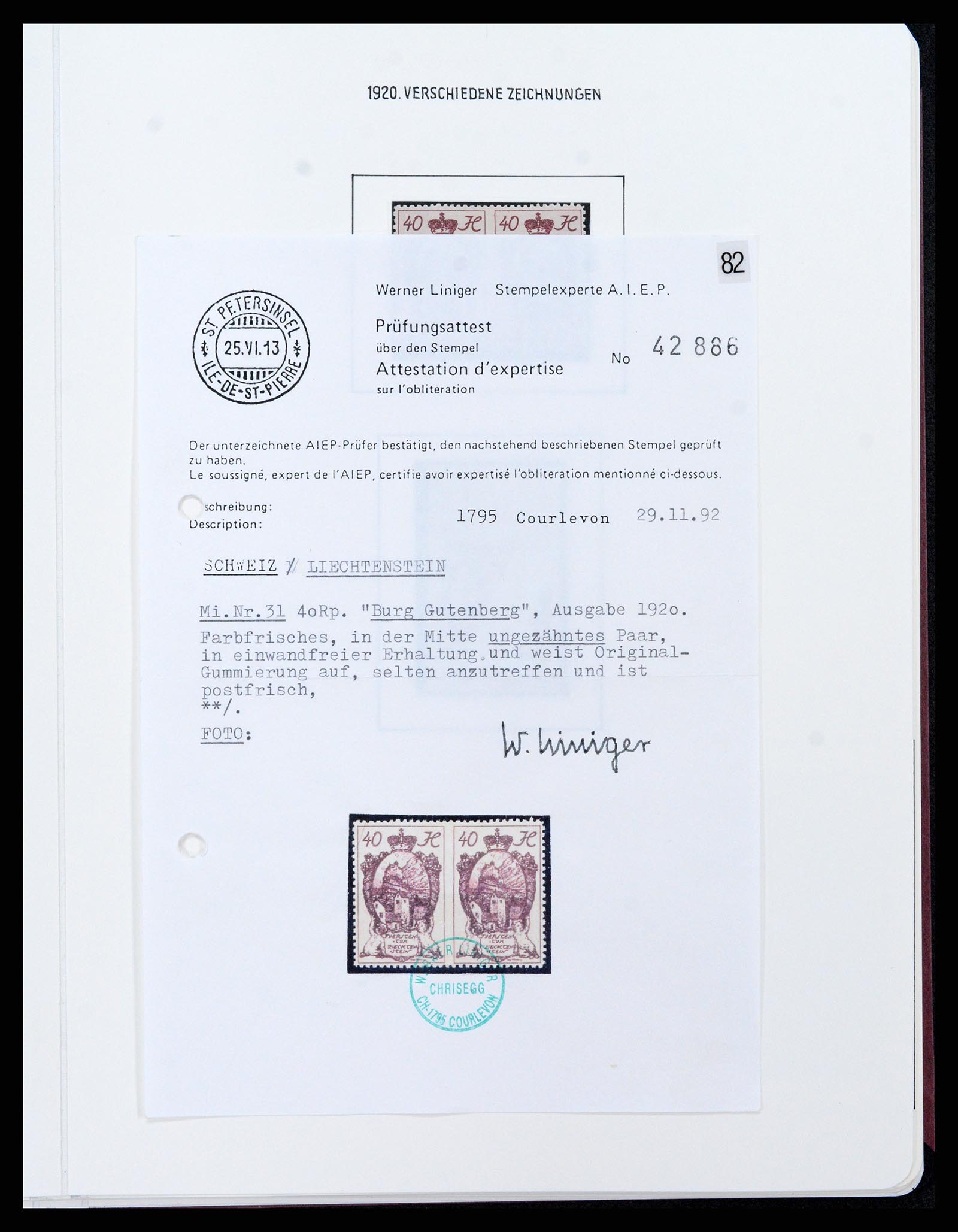 37150 0098 - Stamp collection 37150 Liechtenstein supercollection 1912-1962.