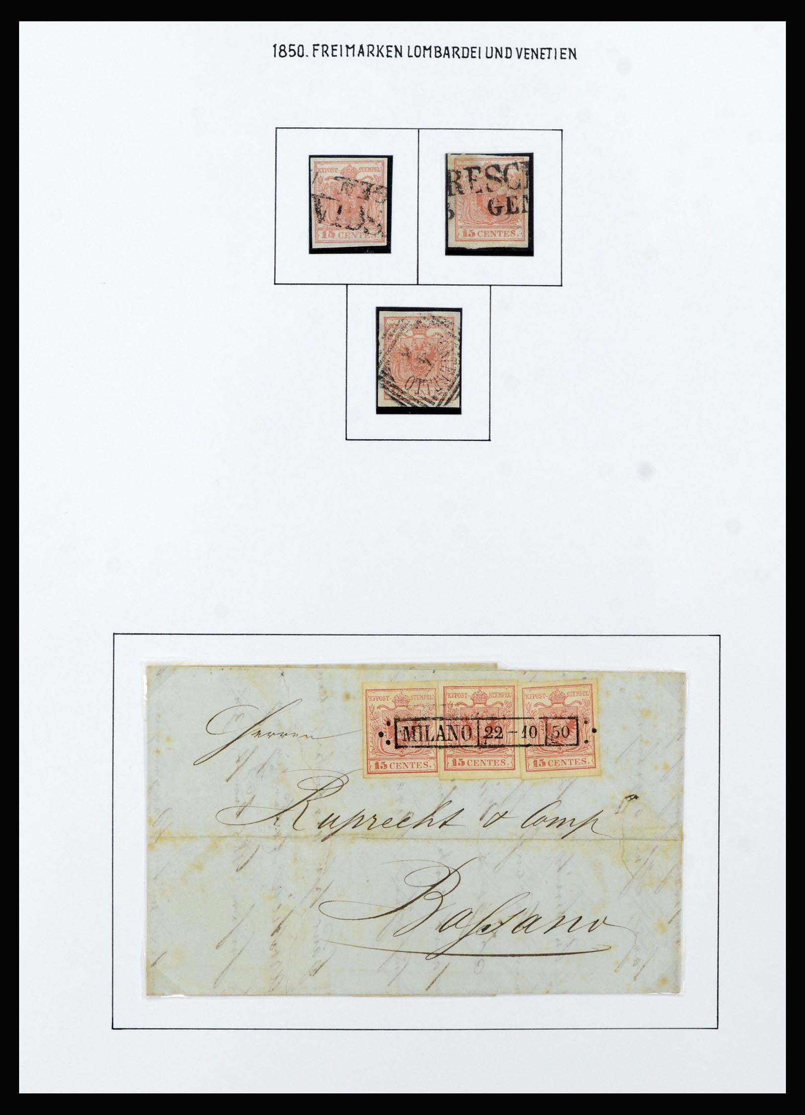37153 009 - Postzegelverzameling 37153 Lombardije-Venetië 1850-1864.