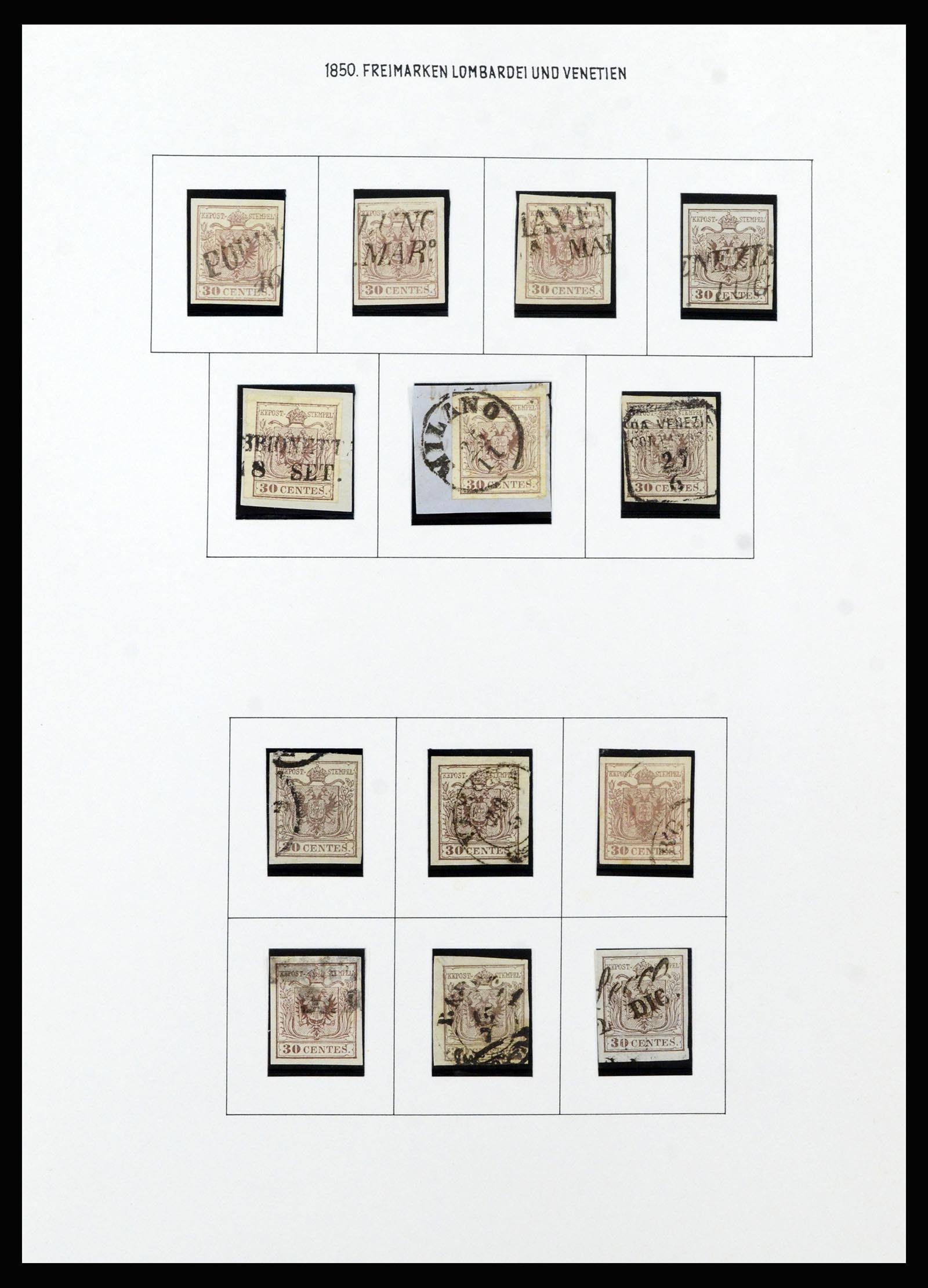 37153 010 - Postzegelverzameling 37153 Lombardije-Venetië 1850-1864.