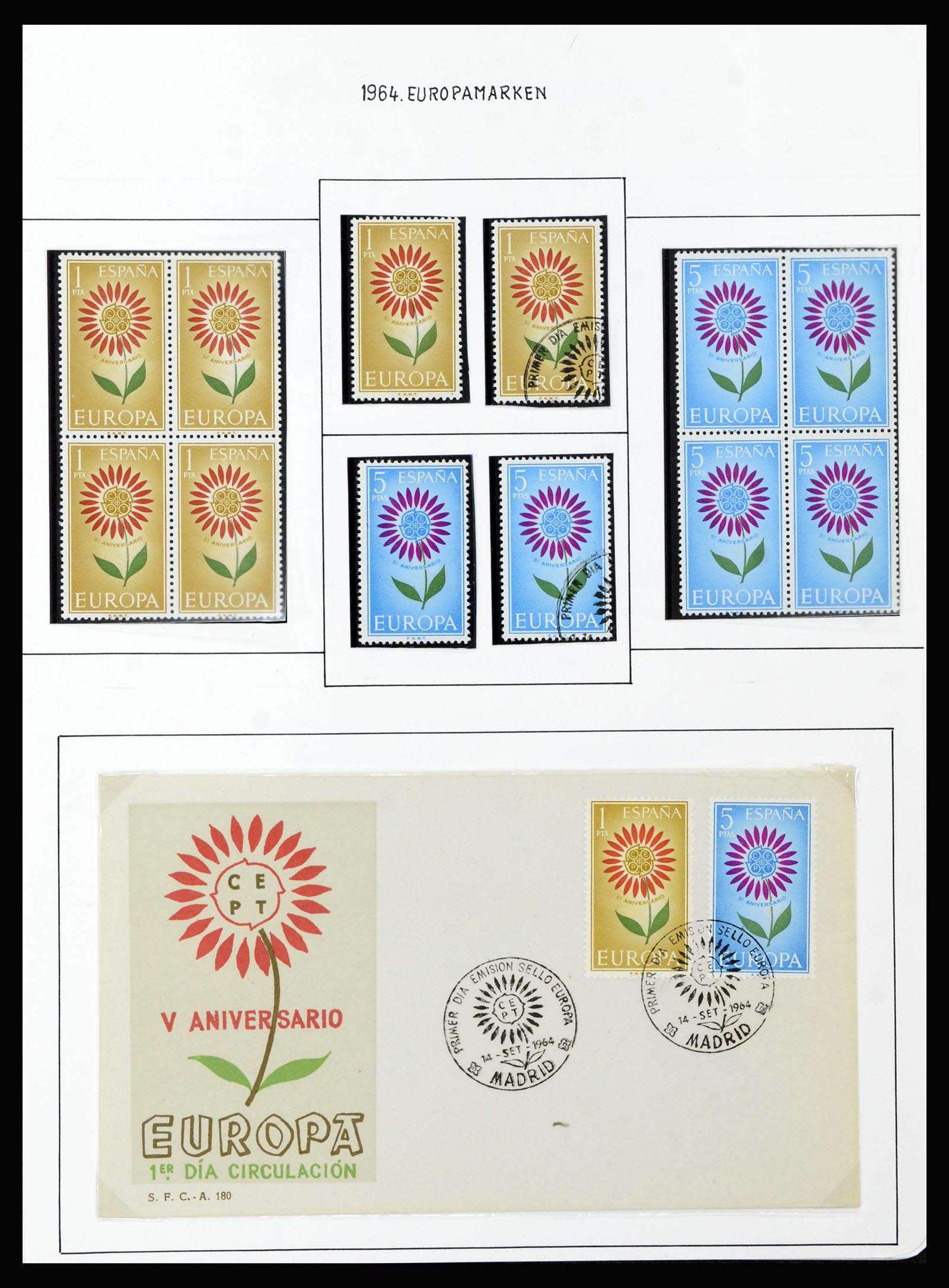 37154 056 - Postzegelverzameling 37154 Spanje 1850-1964.