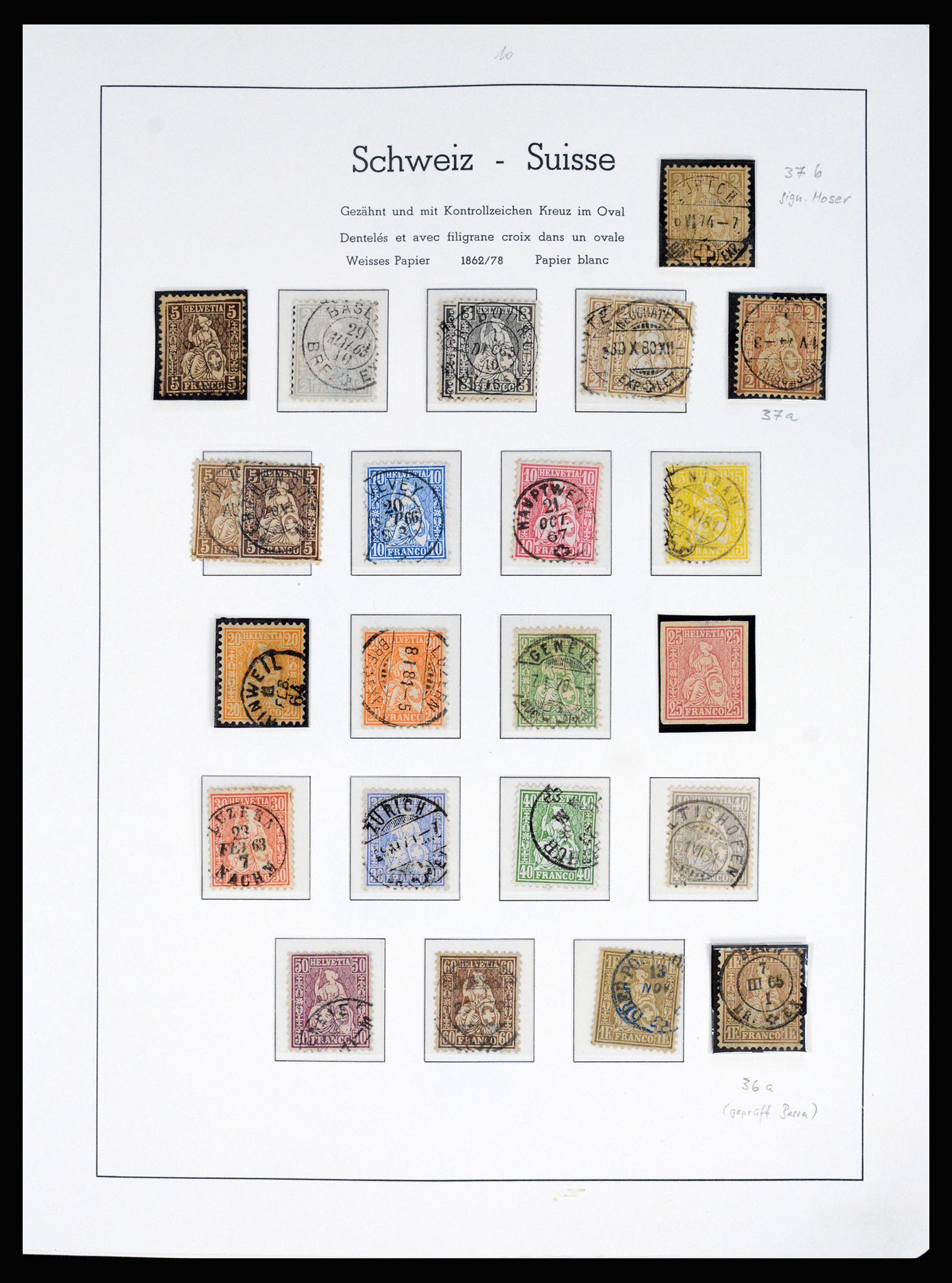 37155 001 - Postzegelverzameling 37155 Zwitserland 1862-2016.