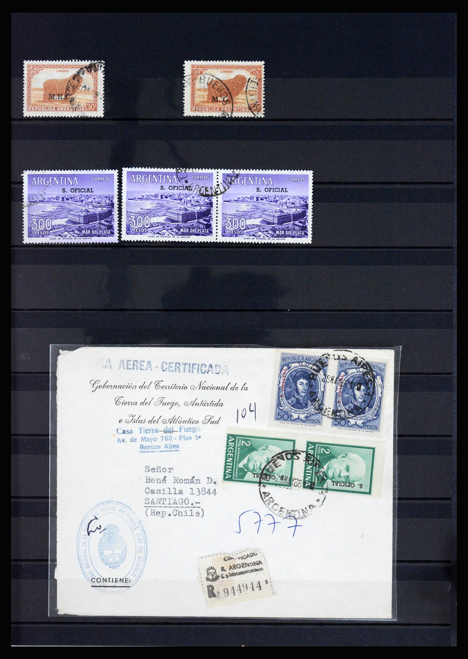37156 019 - Postzegelverzameling 37156 Argentinië dienstzegels 1884-1968.