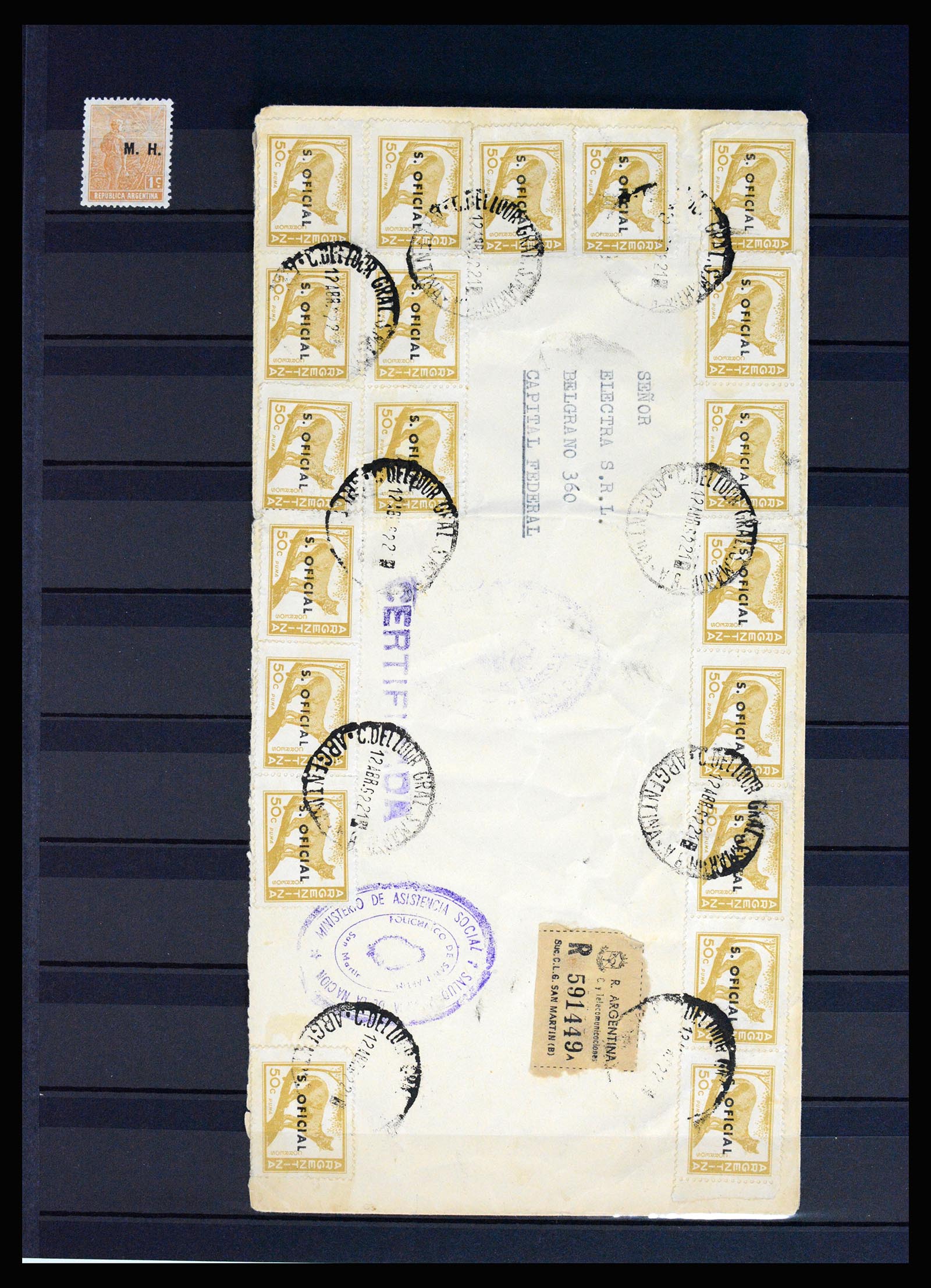 37156 037 - Postzegelverzameling 37156 Argentinië dienstzegels 1884-1968.