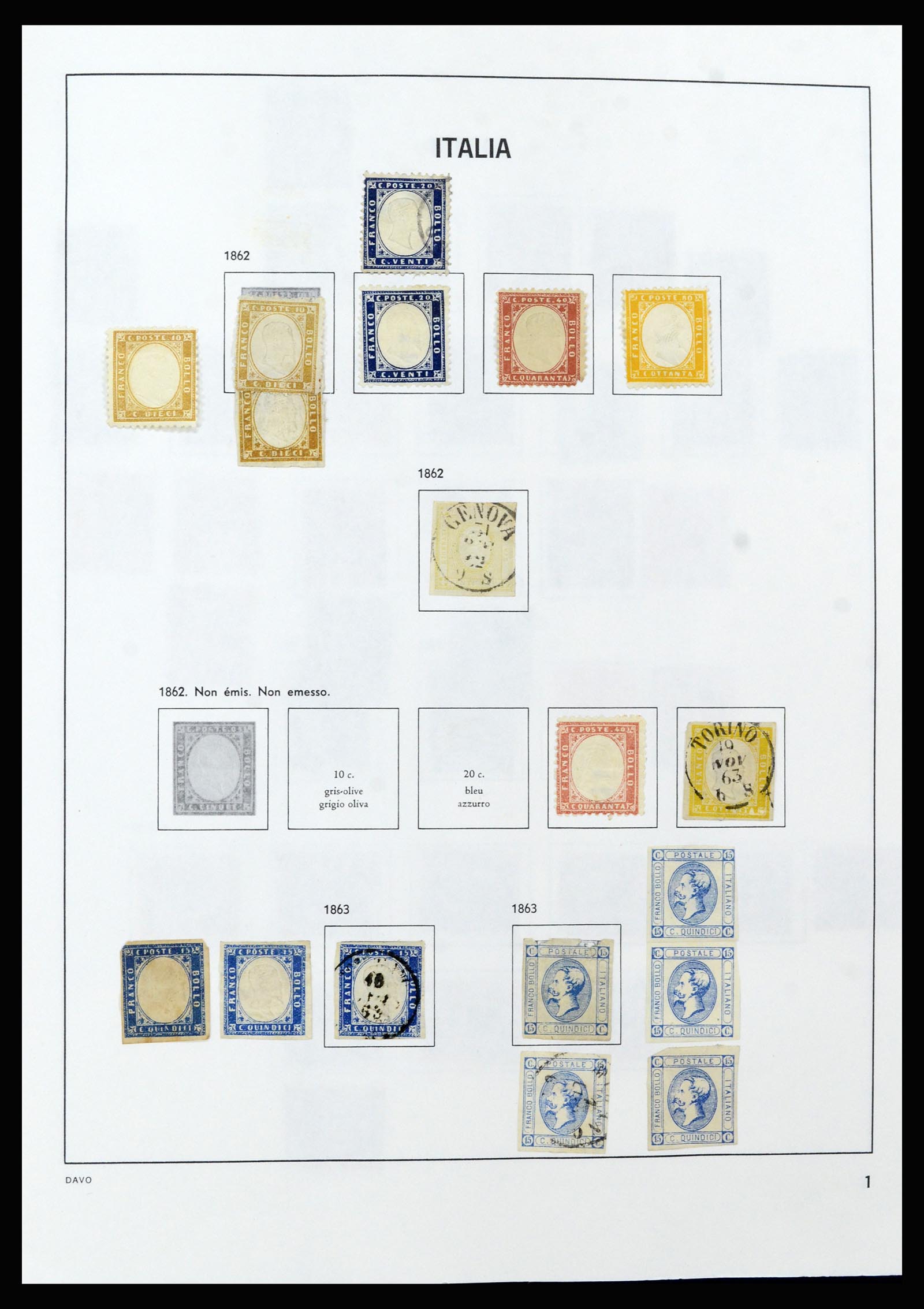37158 002 - Postzegelverzameling 37158 Italië 1862-1955.