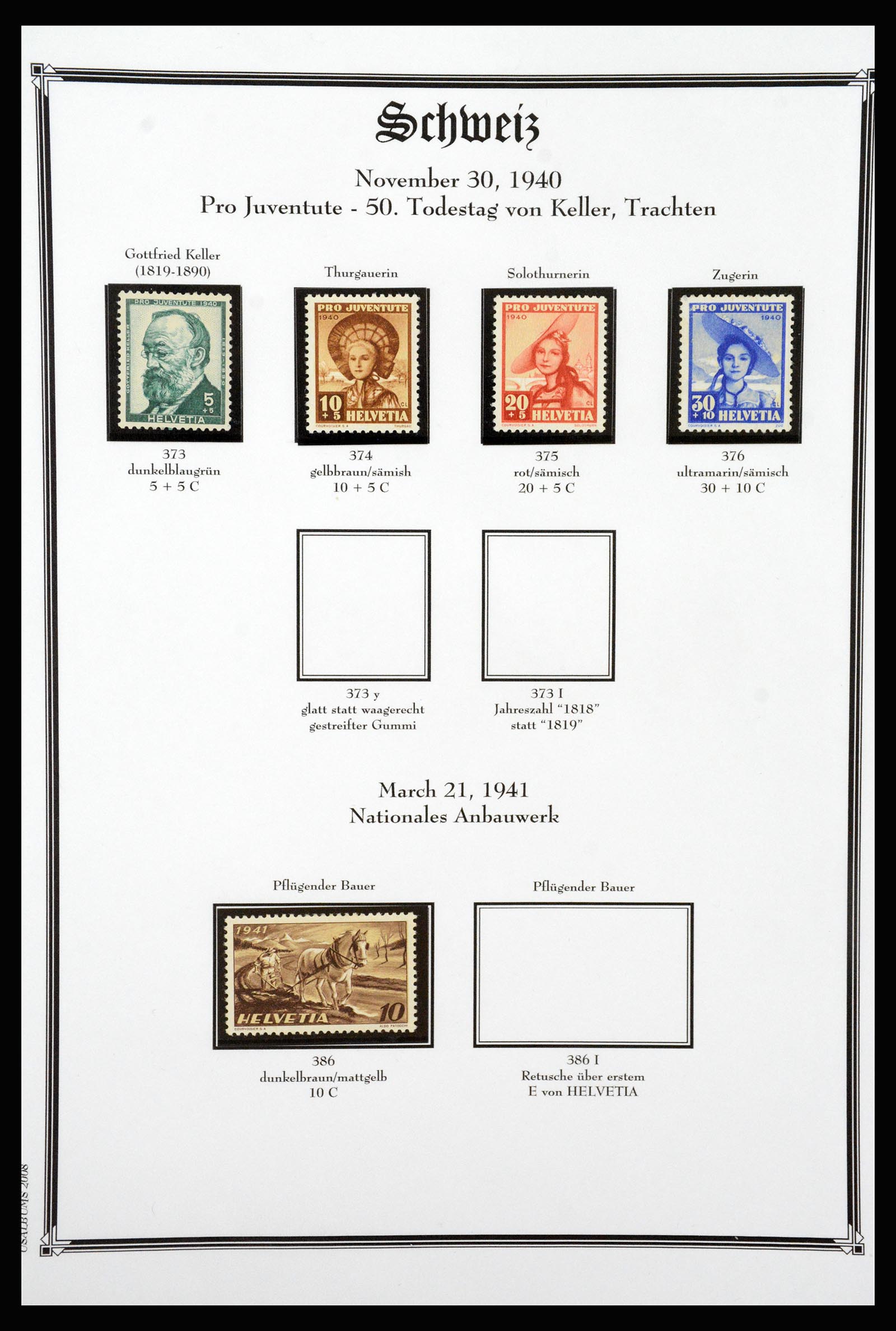 37159 071 - Postzegelverzameling 37159 Zwitserland 1862-2000.