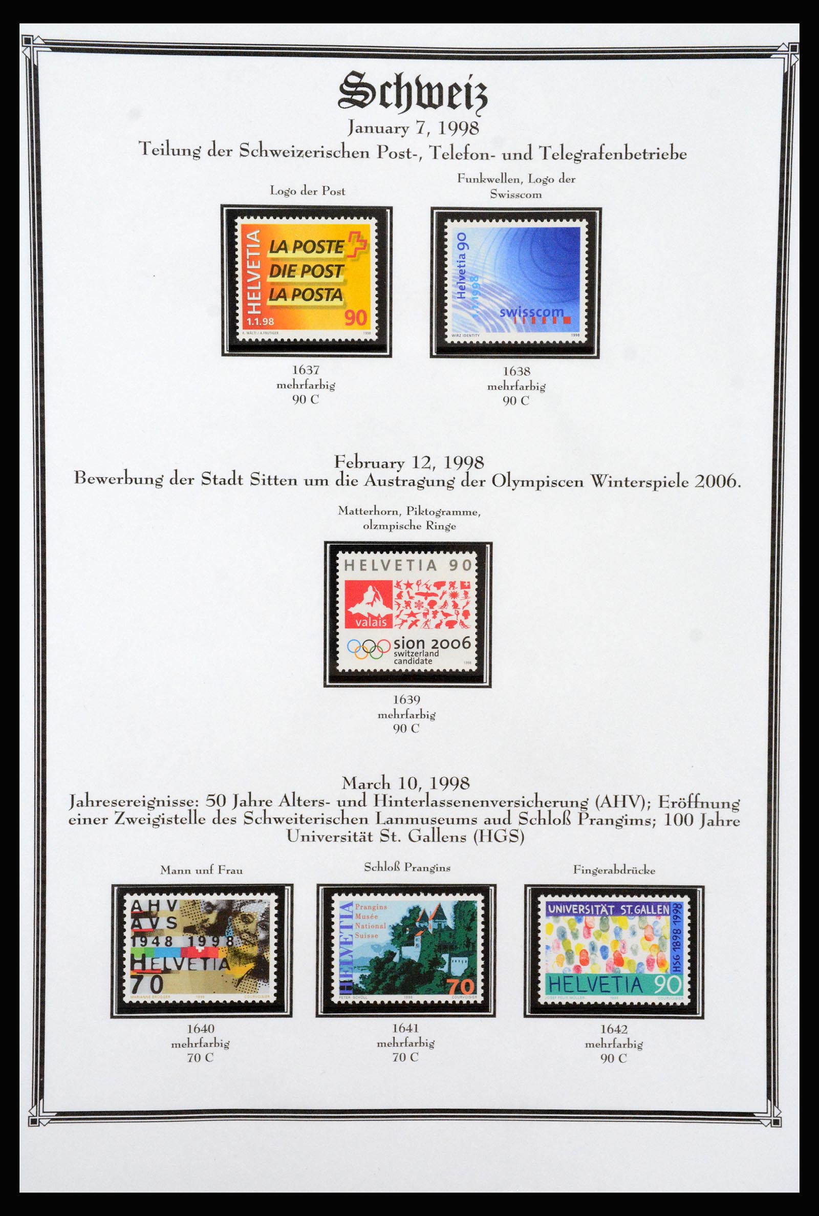 37159 254 - Postzegelverzameling 37159 Zwitserland 1862-2000.
