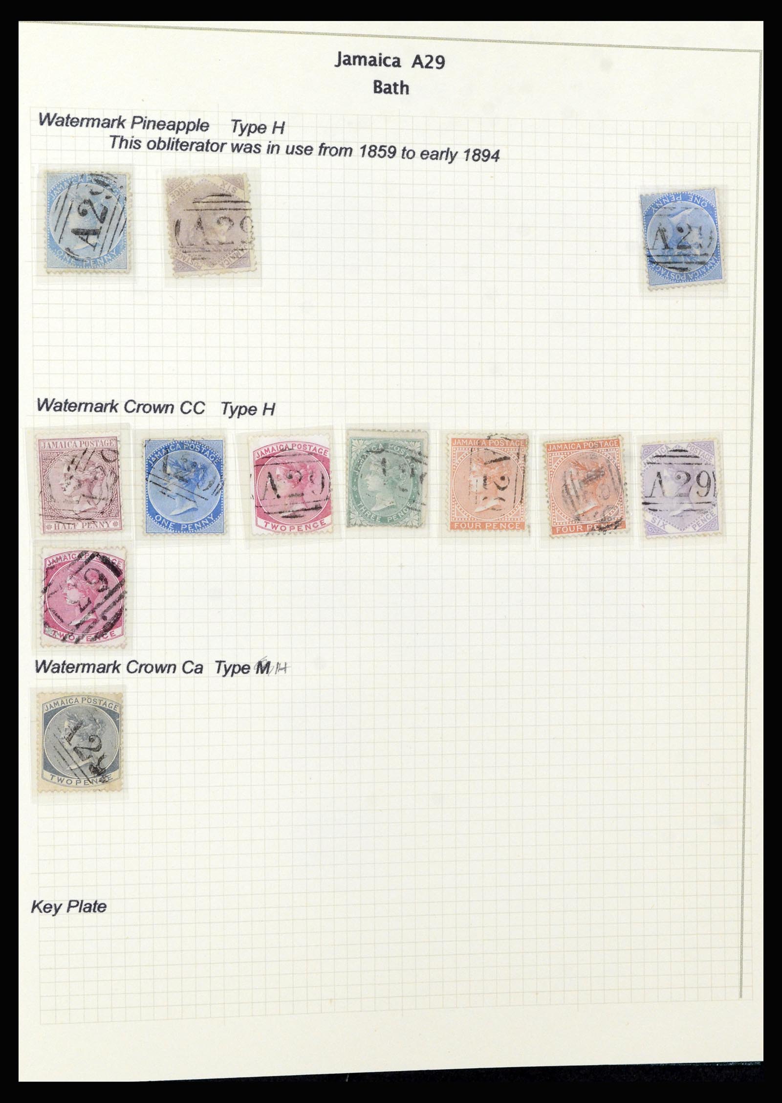 37160 007 - Postzegelverzameling 37160 Jamaica stempels 1860-1950.