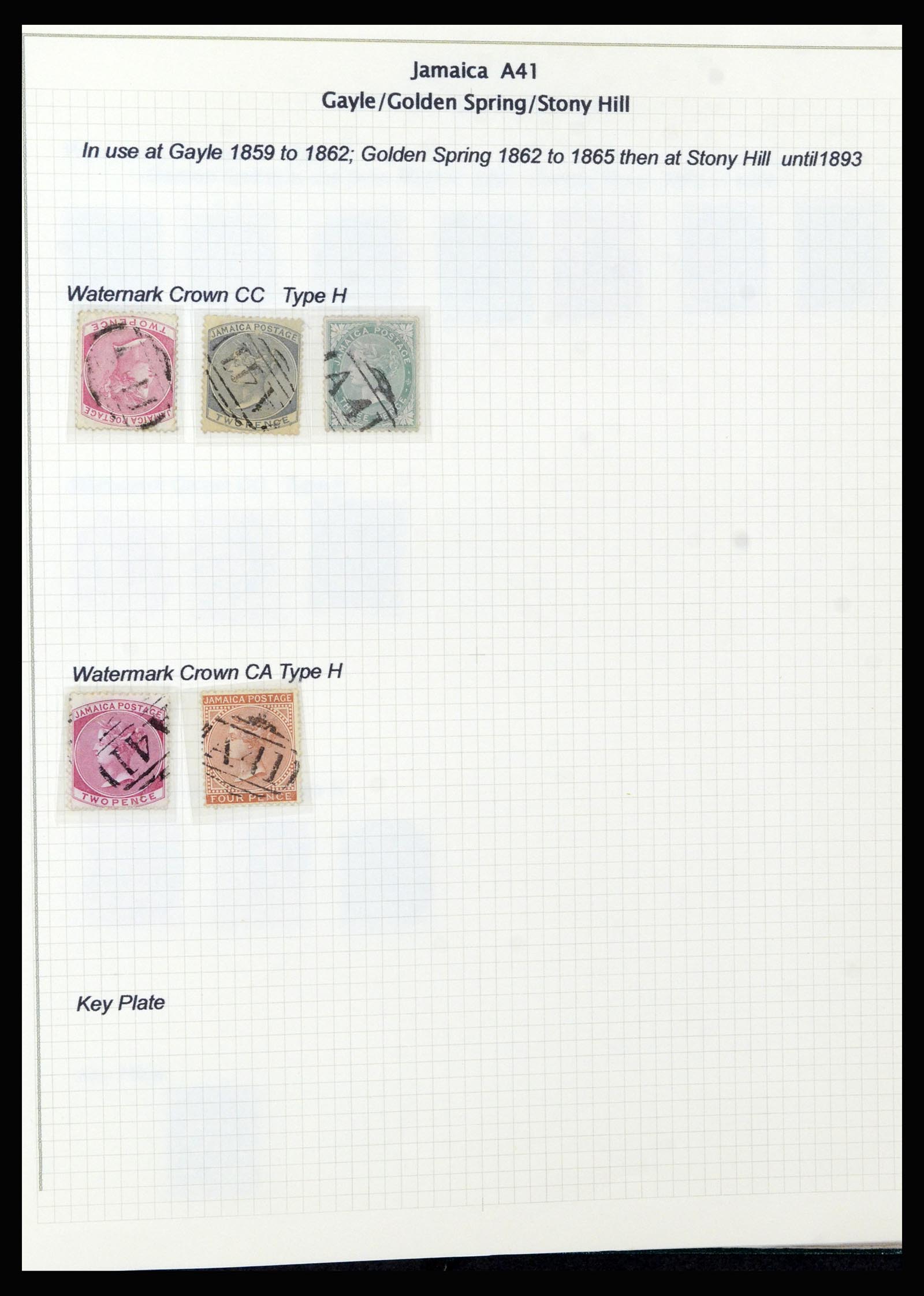 37160 018 - Postzegelverzameling 37160 Jamaica stempels 1860-1950.