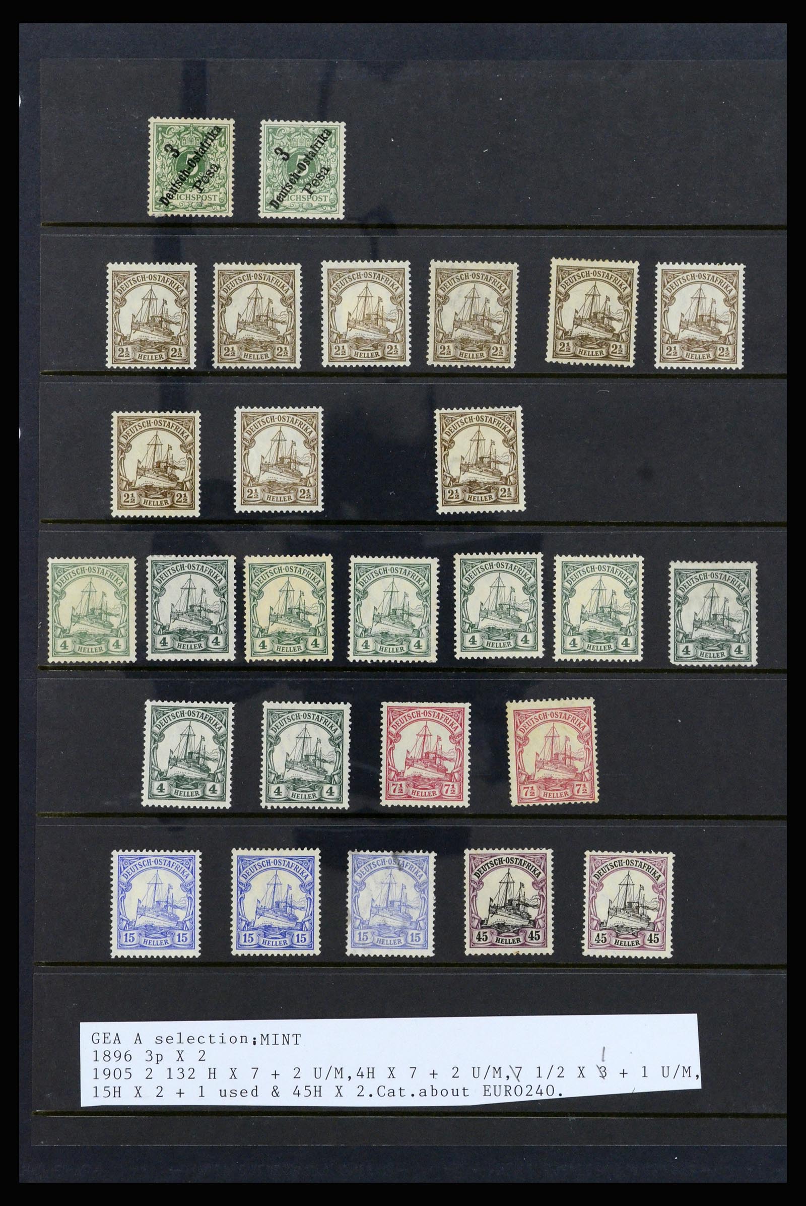 37162 001 - Stamp collection 37162 German East Africa. 37162 001 - Stamp collection 37162 German East Africa.