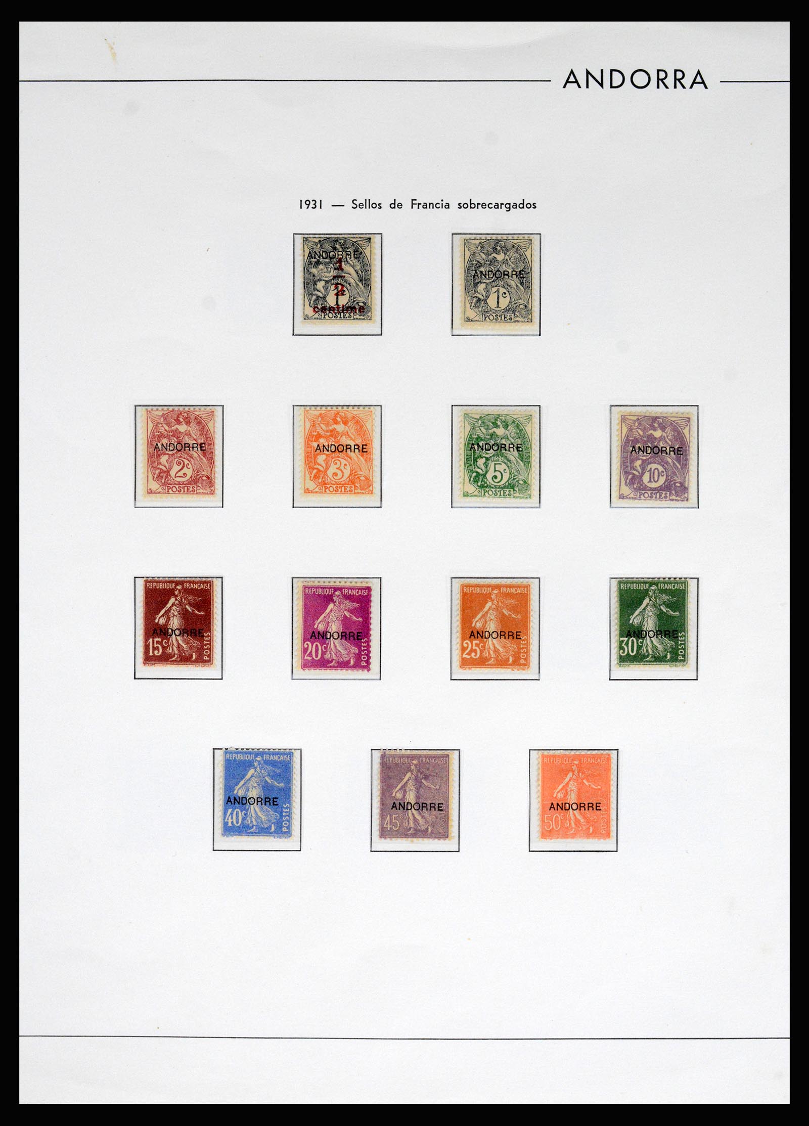 37165 001 - Postzegelverzameling 37165 Frans Andorra 1931-2001.