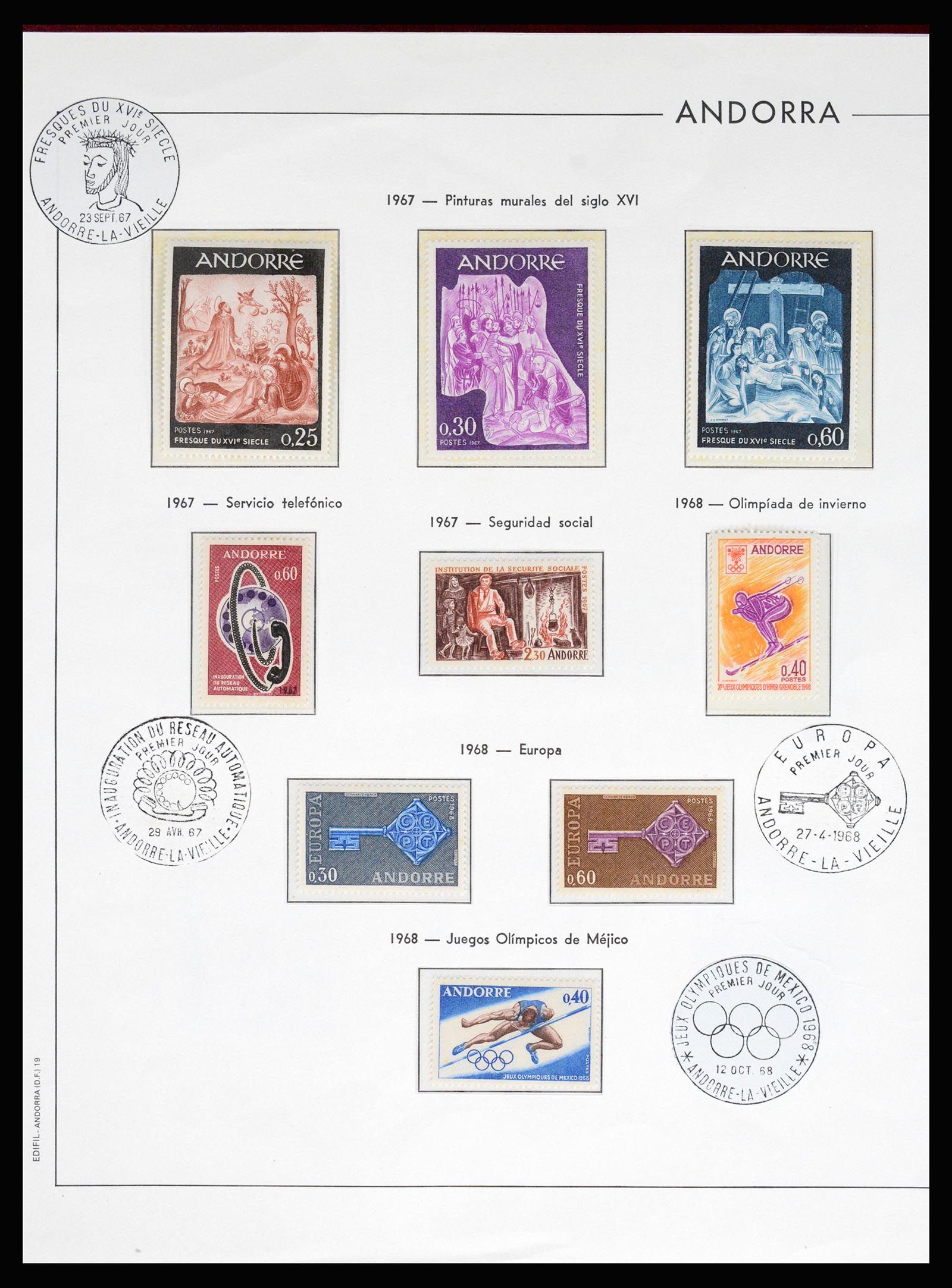 37165 019 - Postzegelverzameling 37165 Frans Andorra 1931-2001.