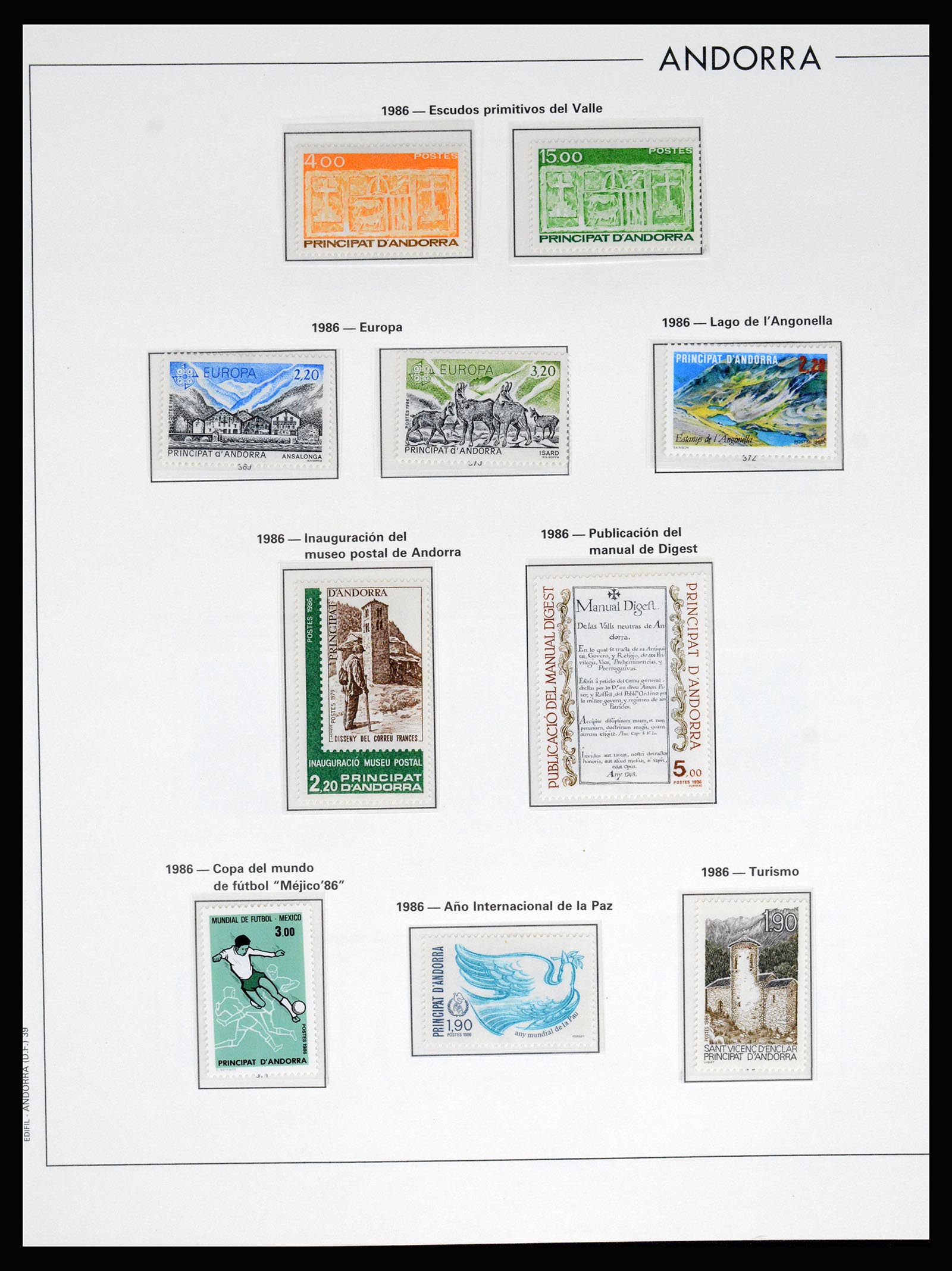 37165 039 - Postzegelverzameling 37165 Frans Andorra 1931-2001.