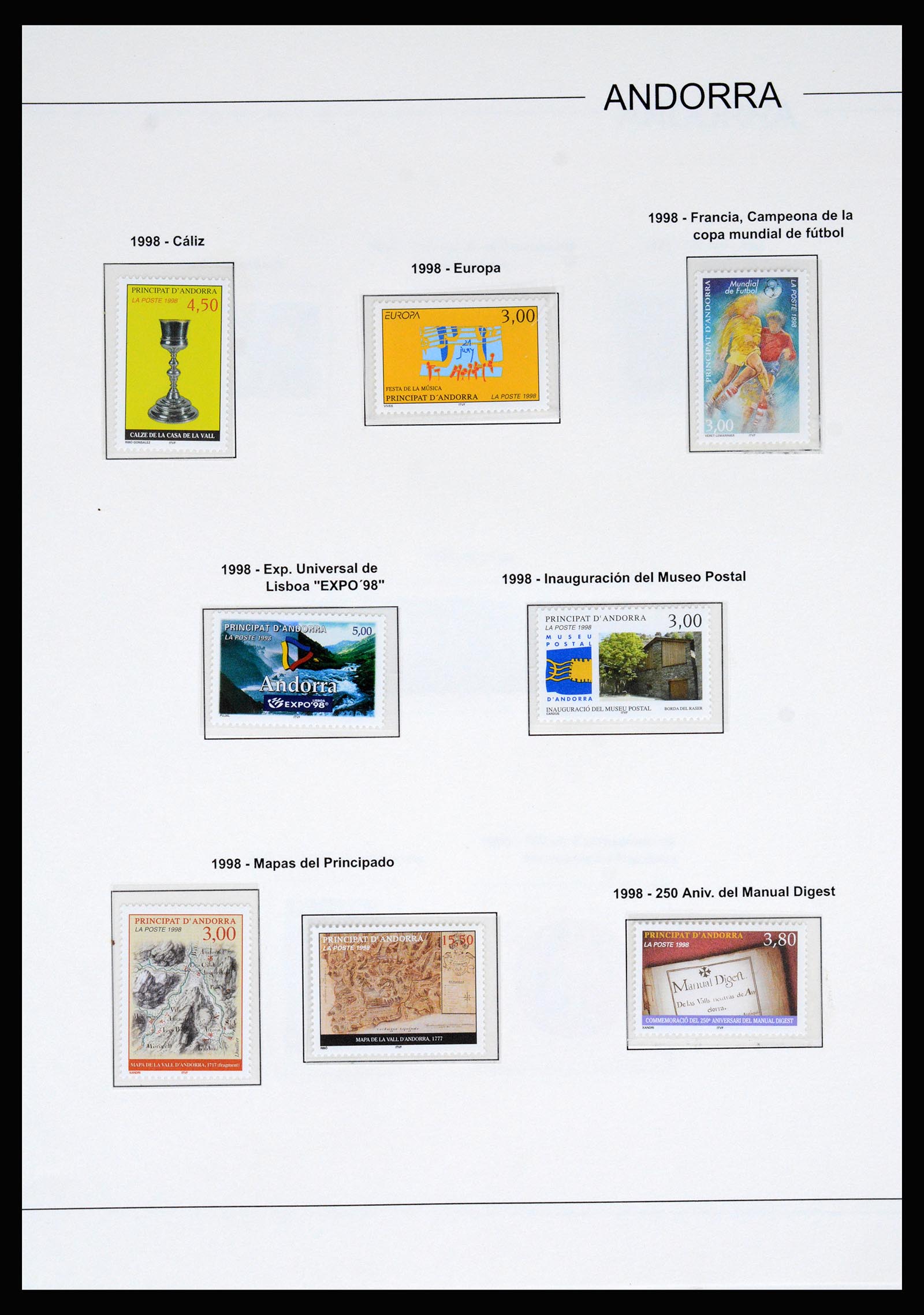 37165 060 - Postzegelverzameling 37165 Frans Andorra 1931-2001.