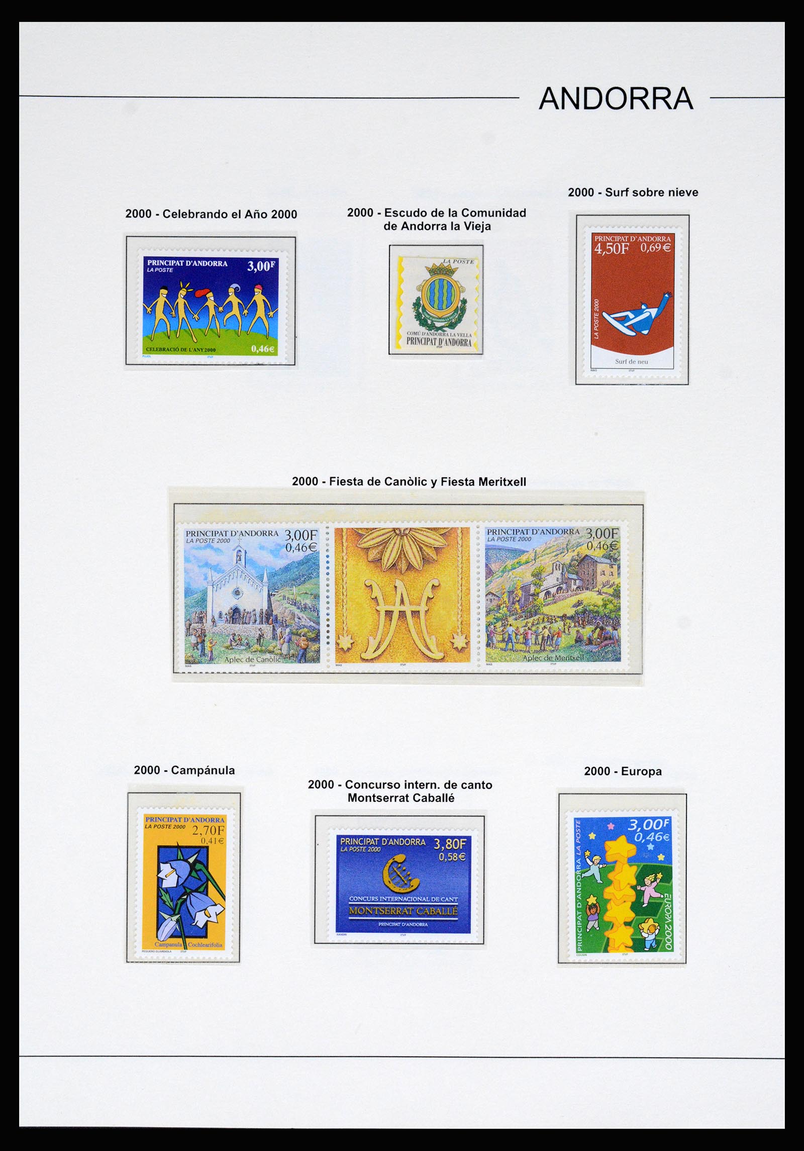 37165 063 - Postzegelverzameling 37165 Frans Andorra 1931-2001.