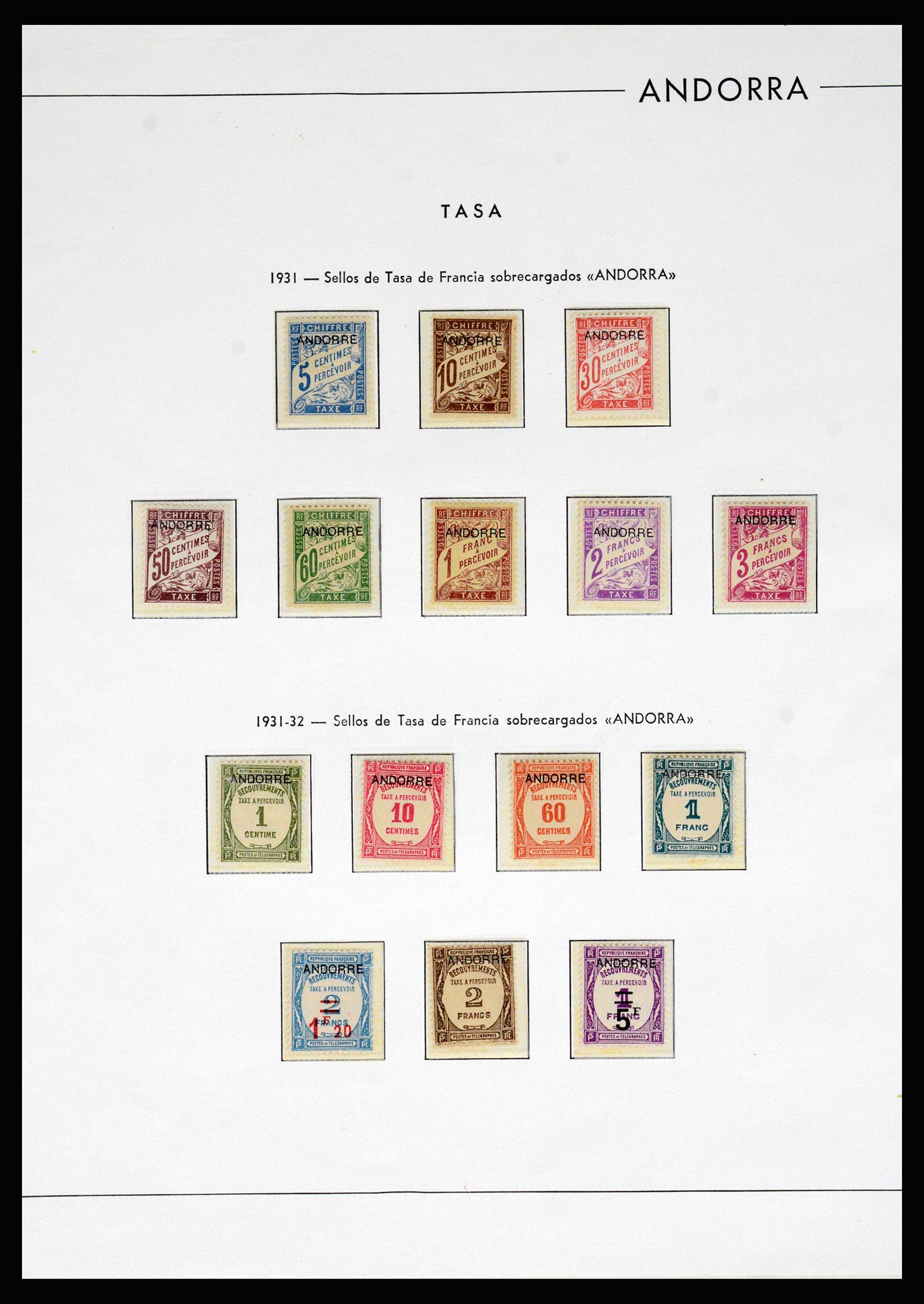 37165 067 - Postzegelverzameling 37165 Frans Andorra 1931-2001.