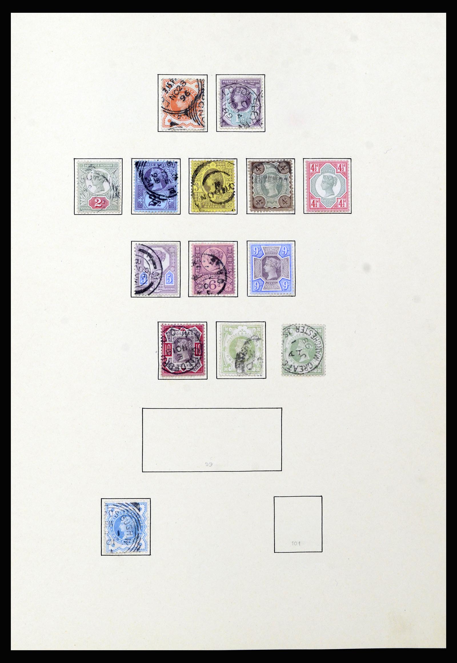 37169 016 - Postzegelverzameling 37169 Engeland 1840-1948.