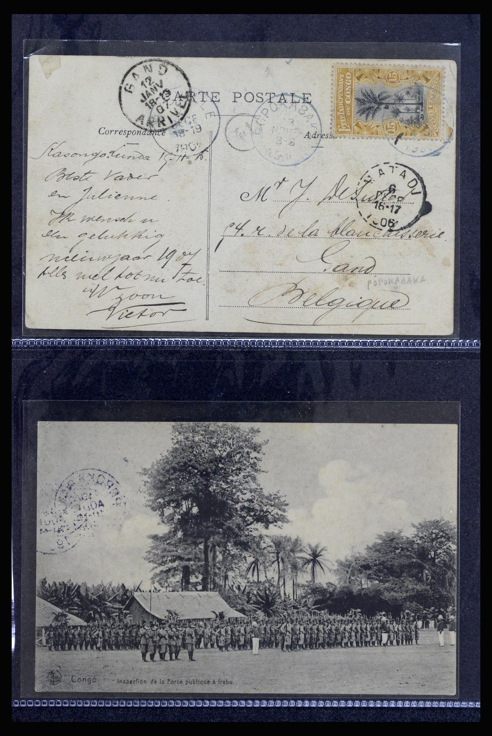 37171 002 - Postzegelverzameling 37171 Belgisch Congo brieven 1886-1955.