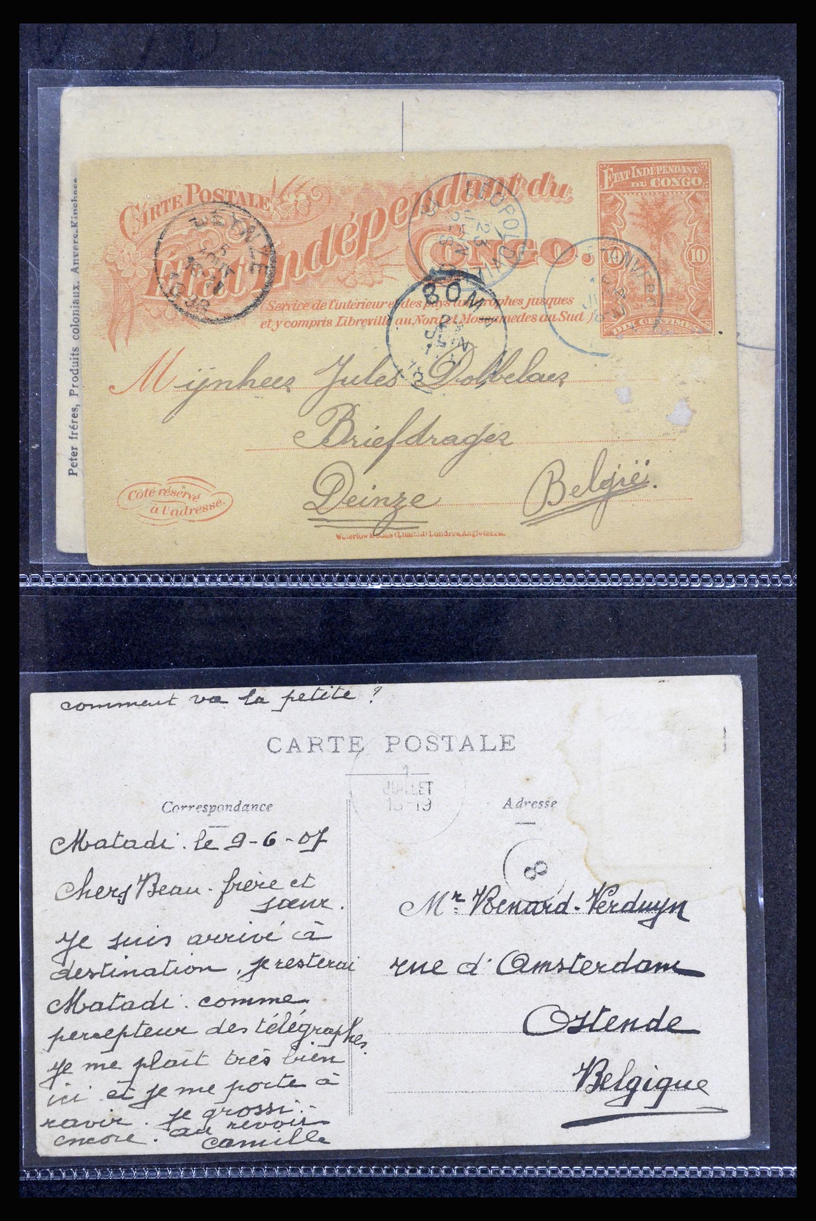 37171 003 - Postzegelverzameling 37171 Belgisch Congo brieven 1886-1955.